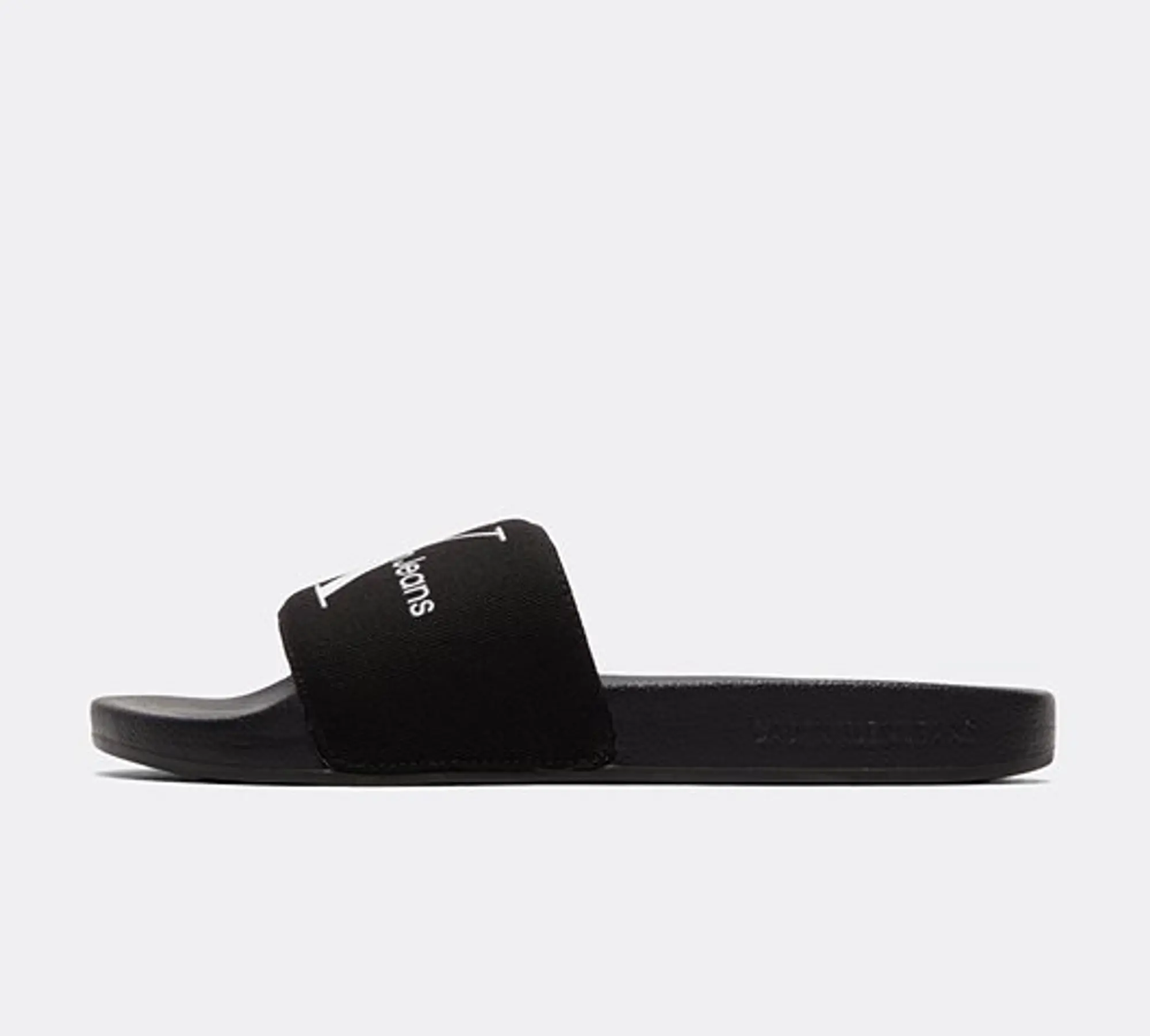 Calvin Klein Womens Monogram Slide - Black - Size 33 - Black