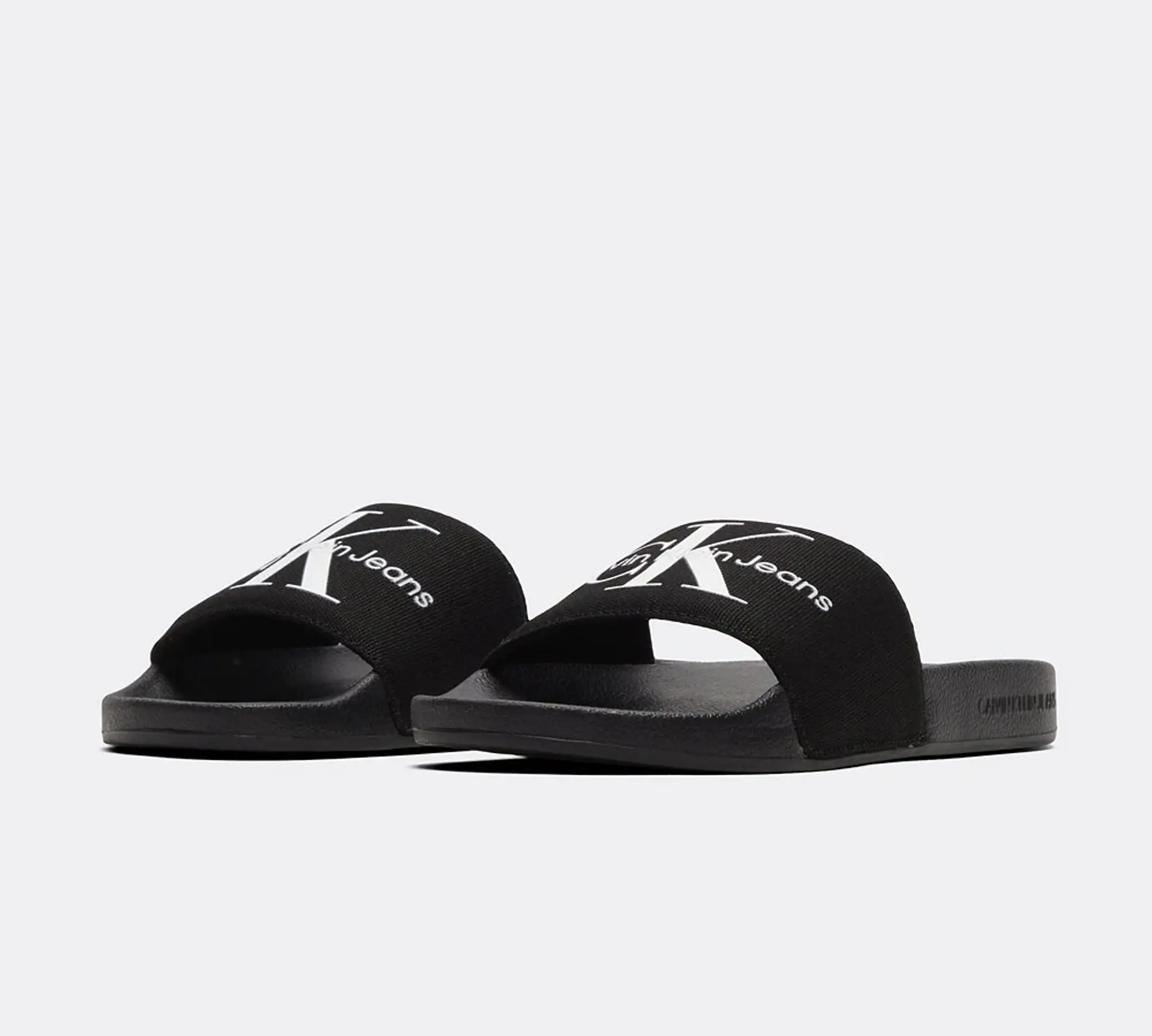 Calvin Klein Womens Monogram Slide - Black - Size 33 - Black