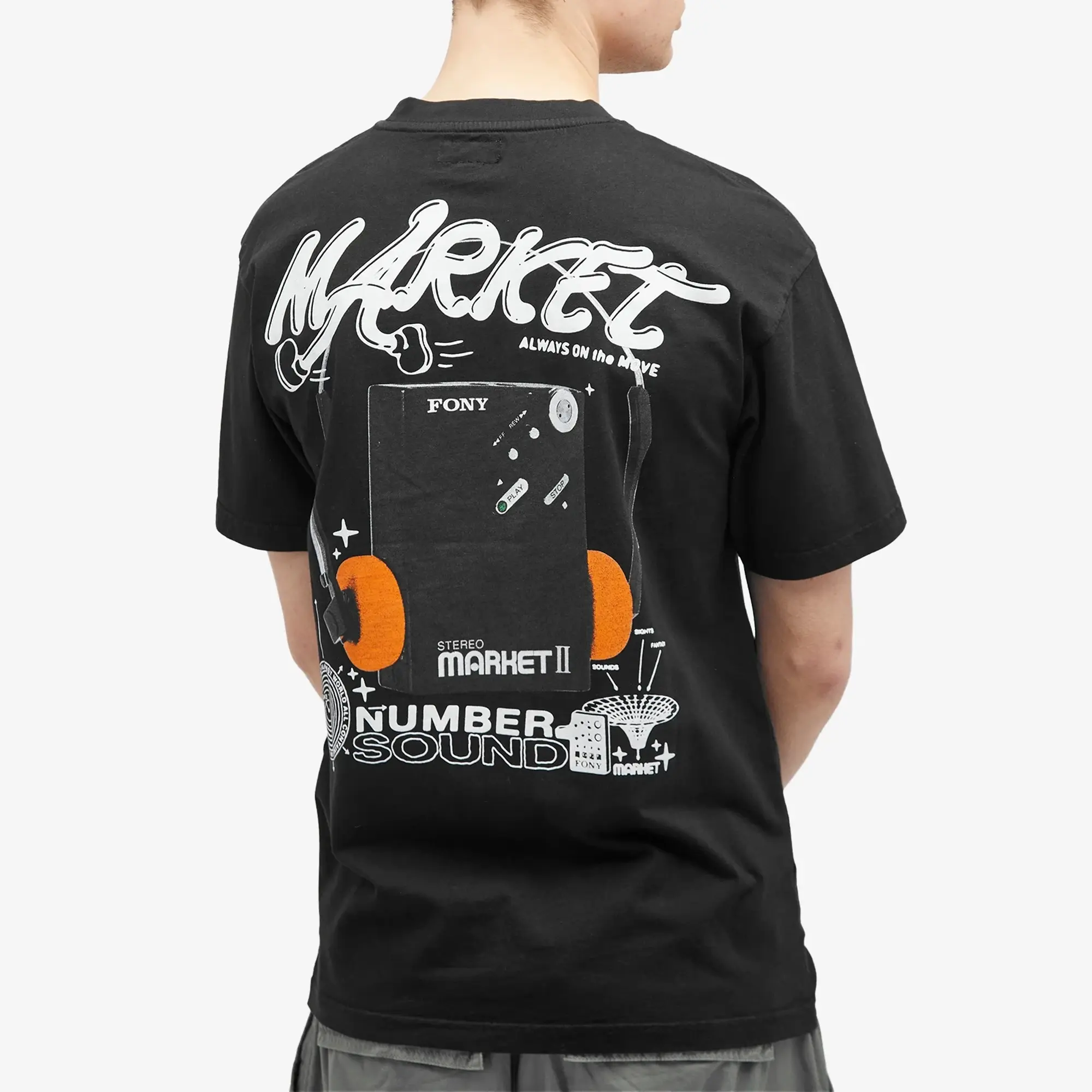 MARKET Men's Audioman T-Shirt Washed Black
