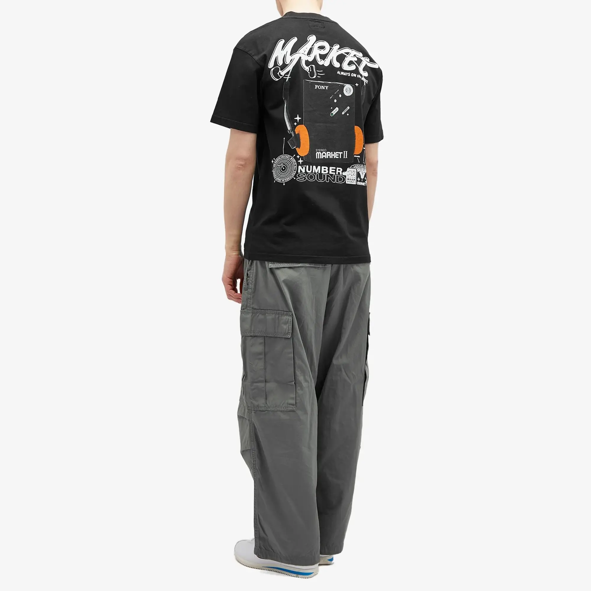 MARKET Men's Audioman T-Shirt Washed Black