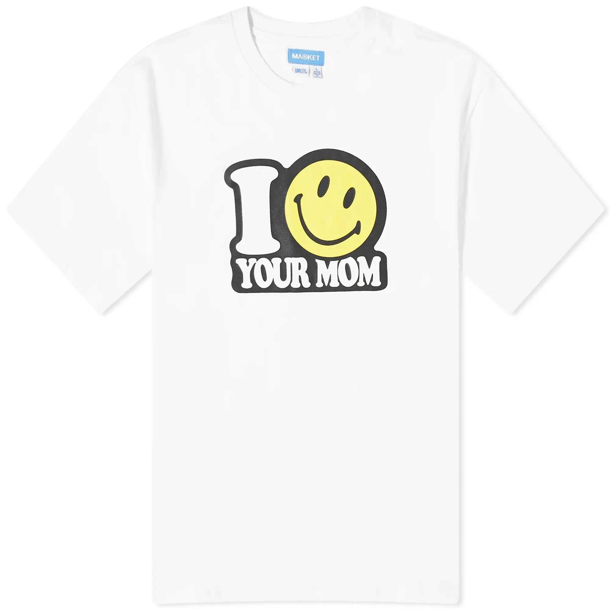 MARKET Men's Smiley Your Mom T-Shirt White