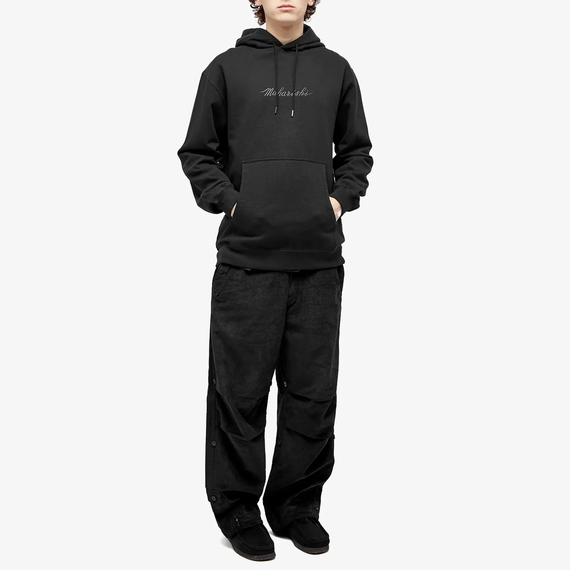Maharishi Men's Embroided Popover Hoodie Black