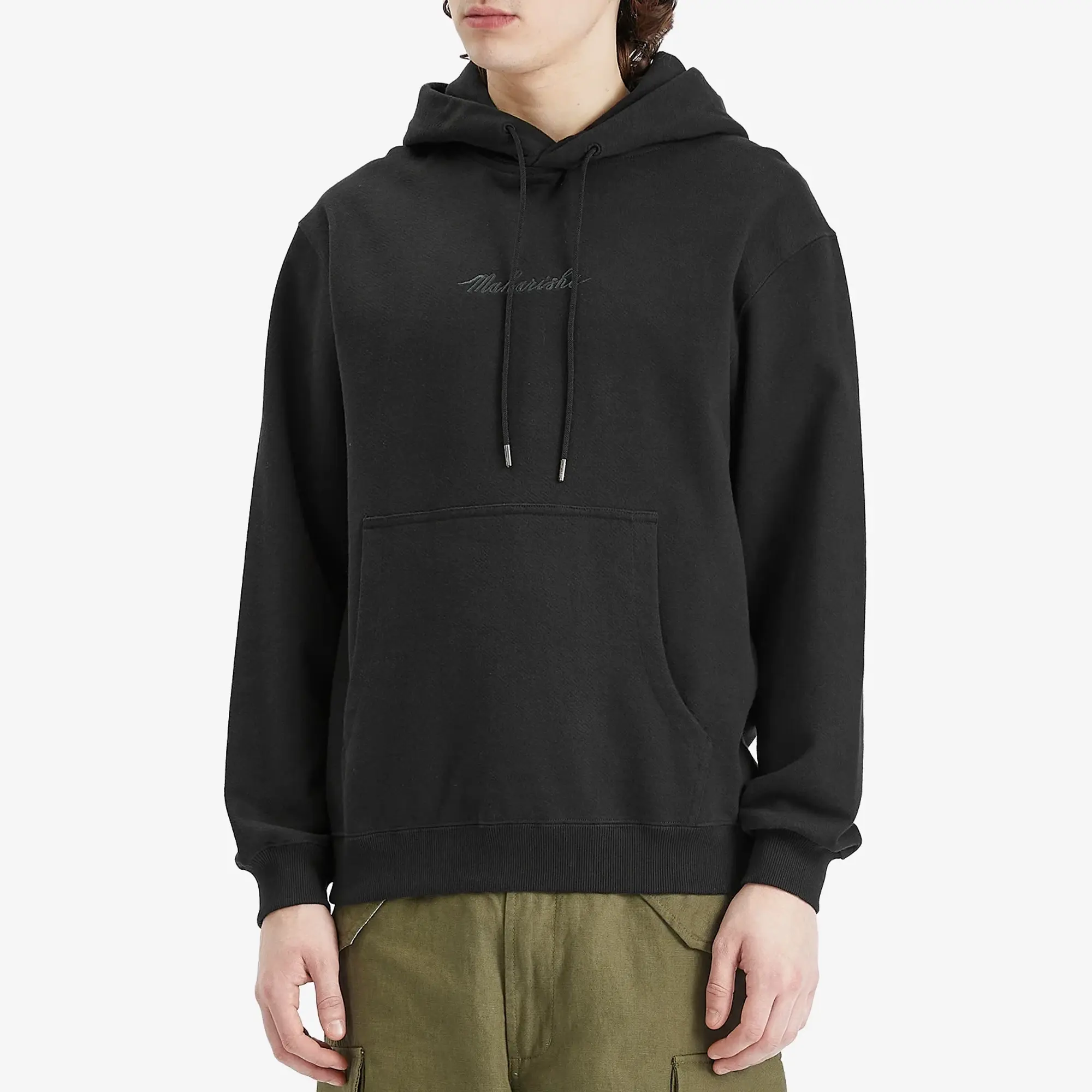 Maharishi Men's Embroided Popover Hoodie Black