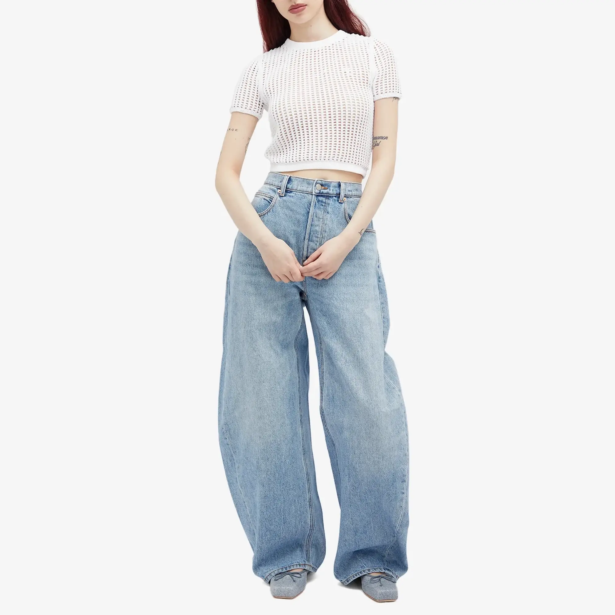 Alexander Wang Women's Logo Crop T-Shirt White