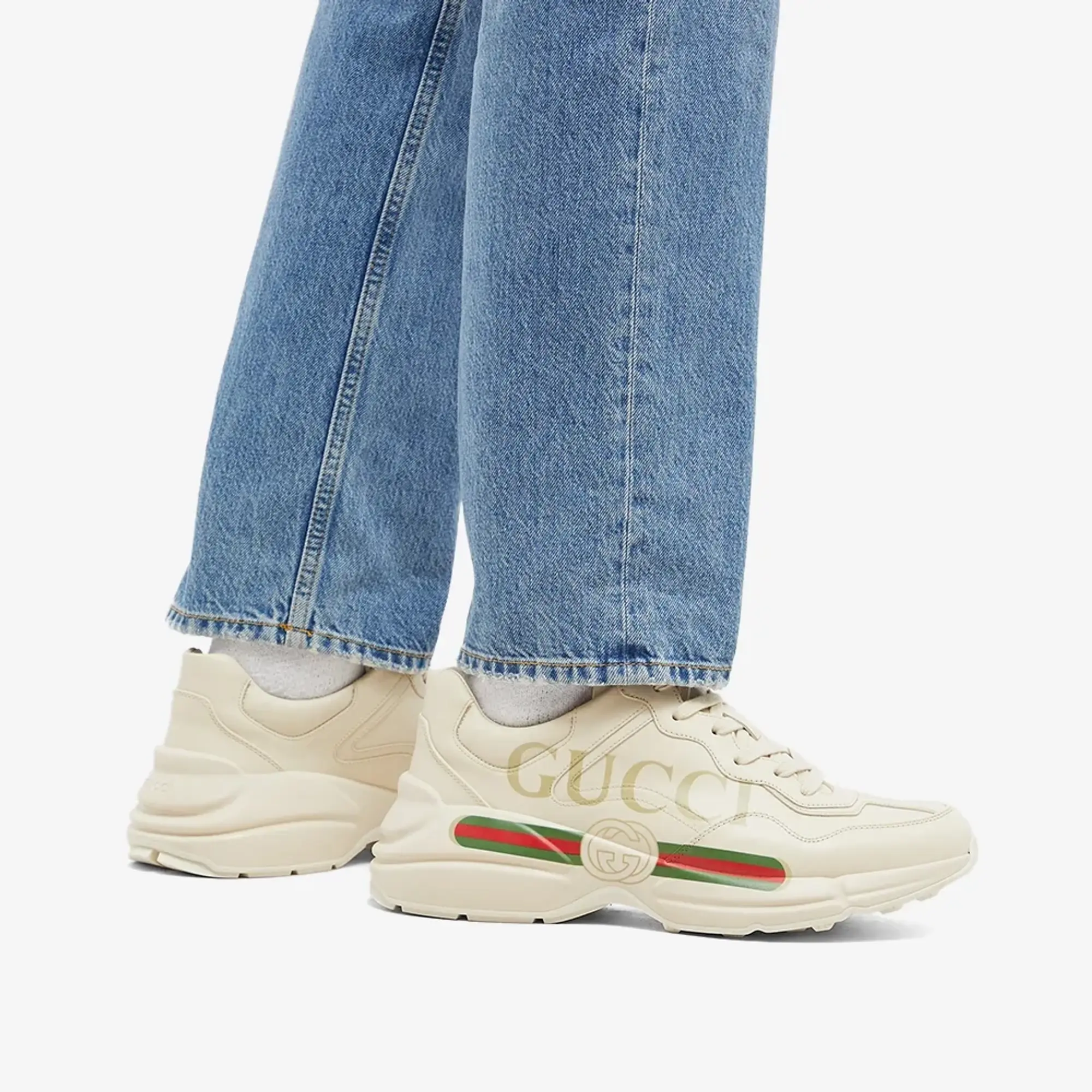 Gucci Men's Ryhton Gucci Men's Print Sneaker Ivory
