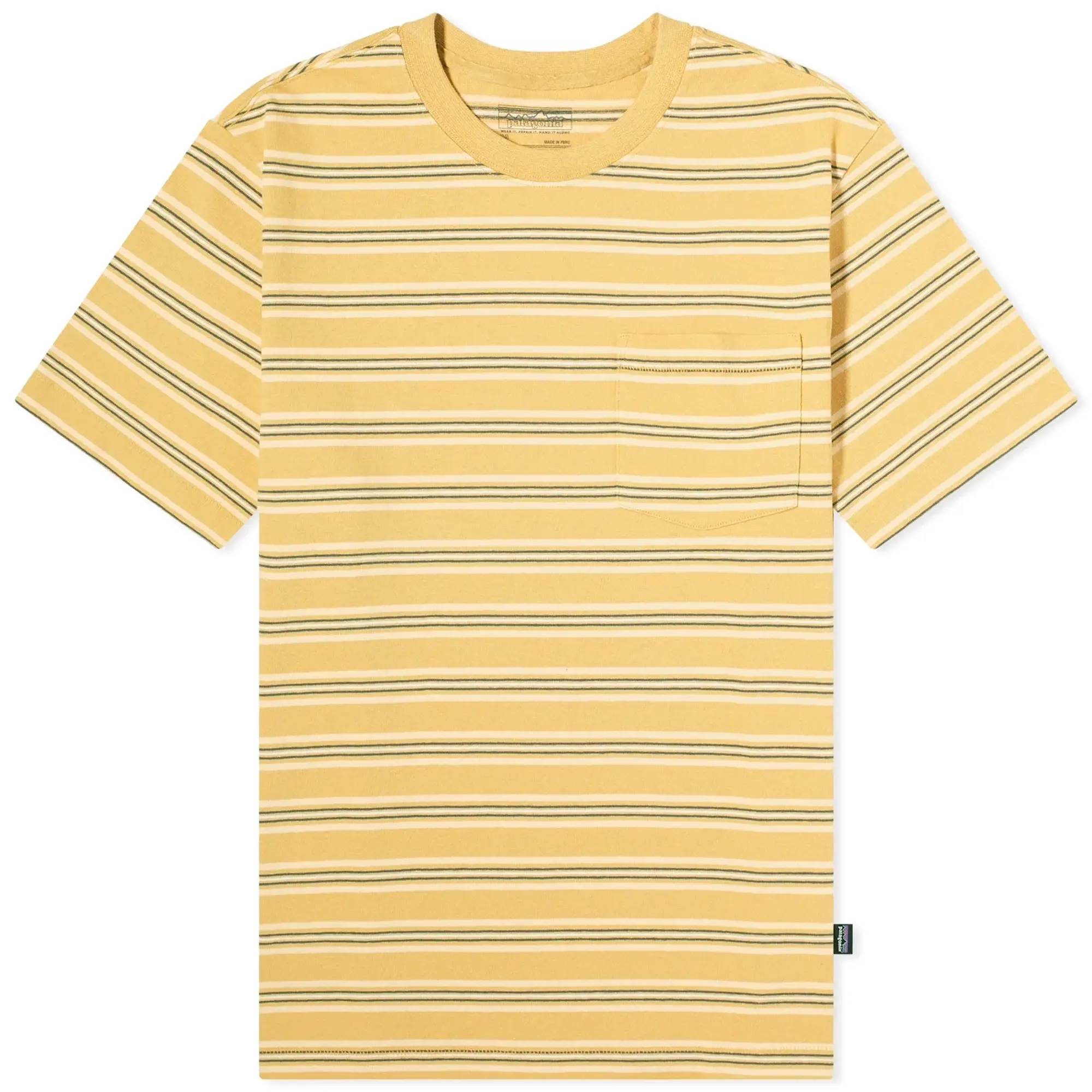 Patagonia Cotton in Conversion MW Pocket Tee - Found Stripe / Pufferfish Gold