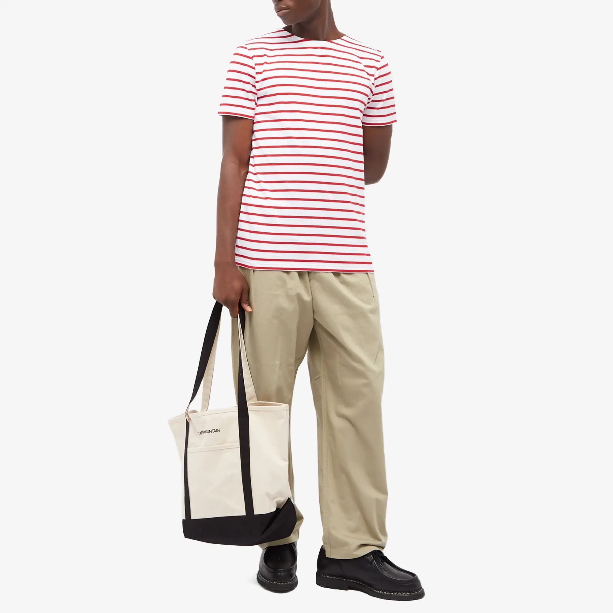 Armor-Lux Men's Mariniere T-Shirt White/Dark Red