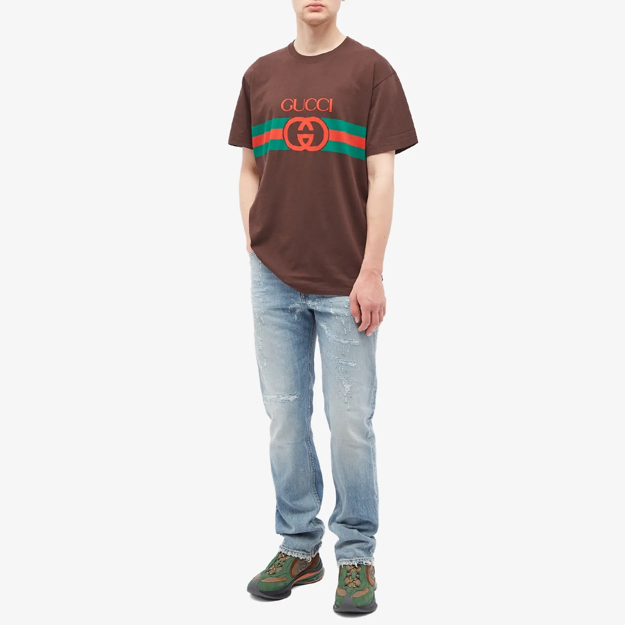 Gucci Men's New Logo T-Shirt Brown