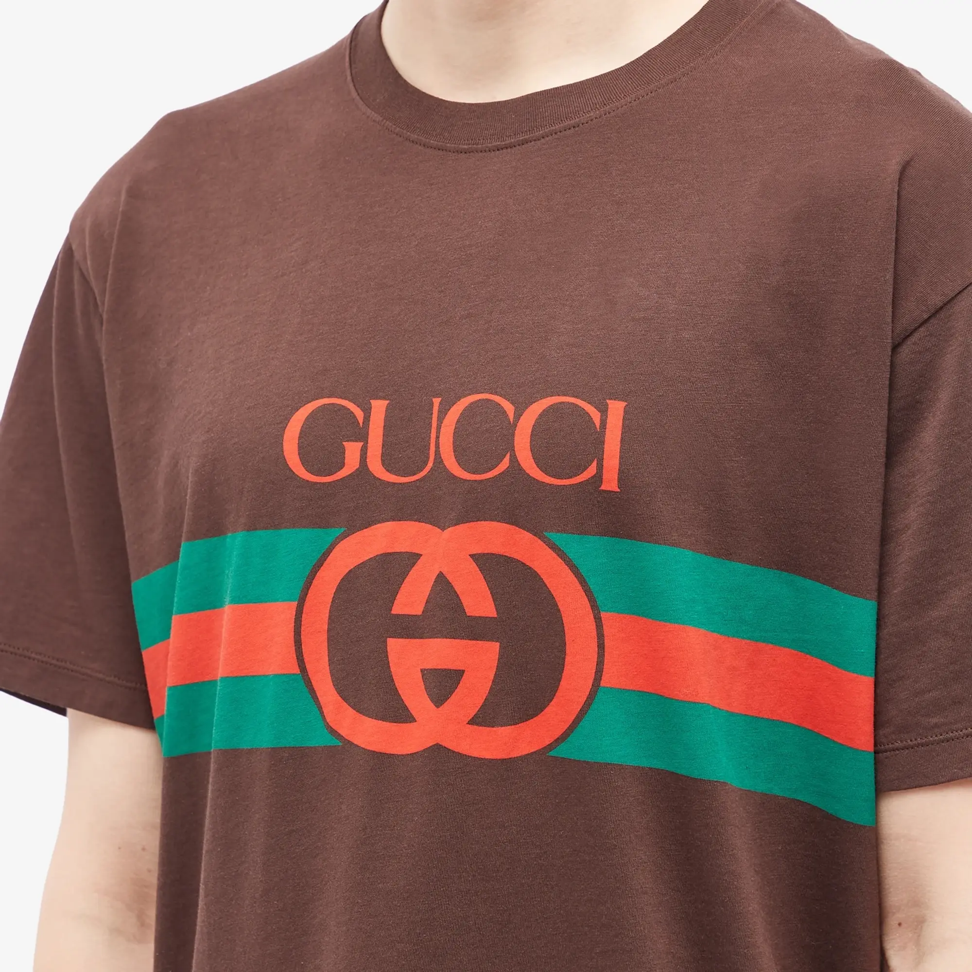 Gucci Men's New Logo T-Shirt Brown