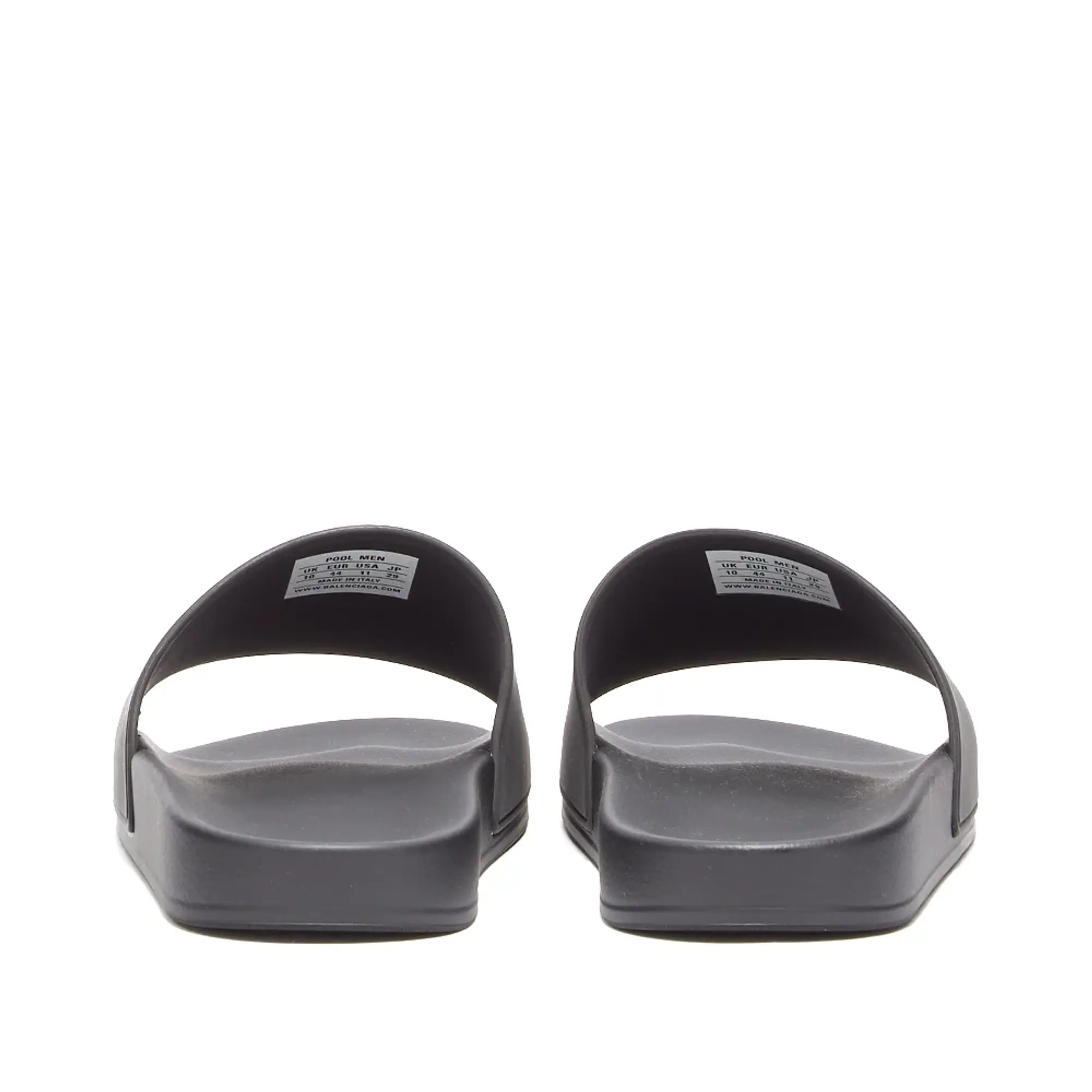 Balenciaga Men's Logo Pool Slide Black White