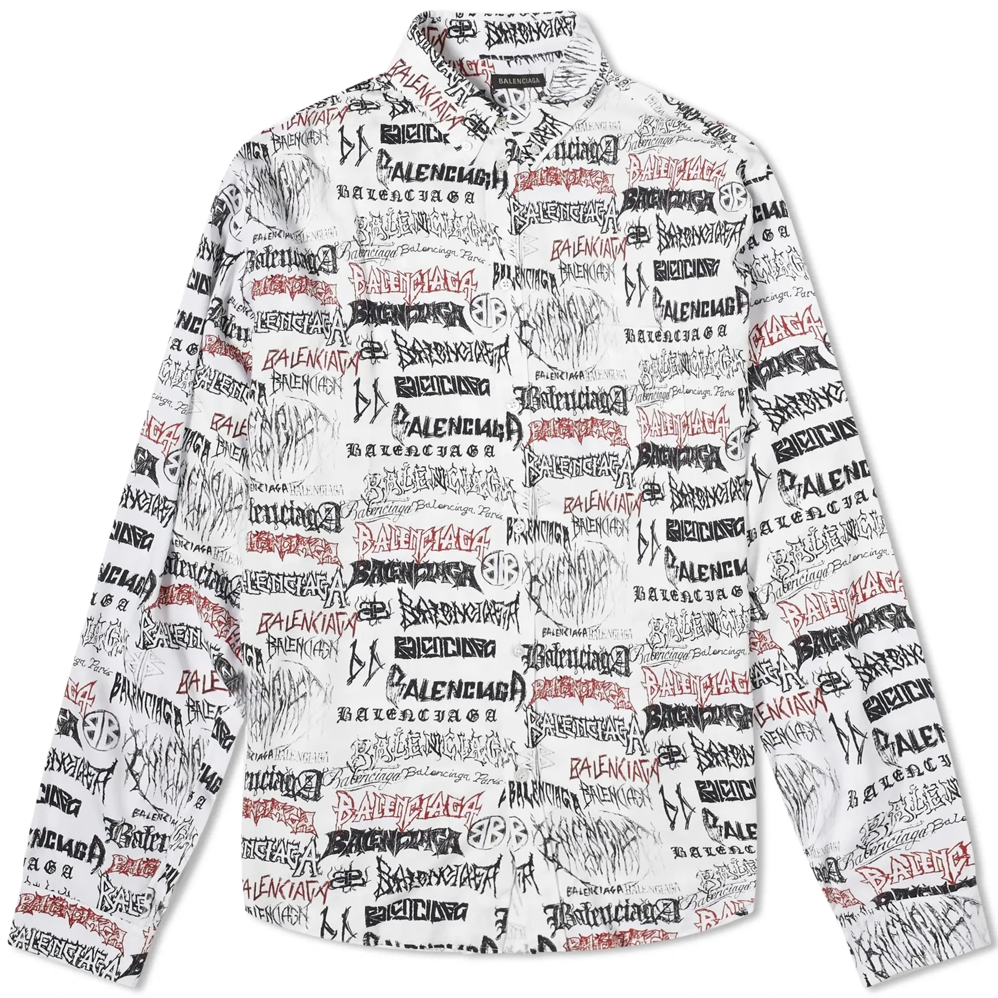 Balenciaga Men's Metal Repeat Logo Shirt White