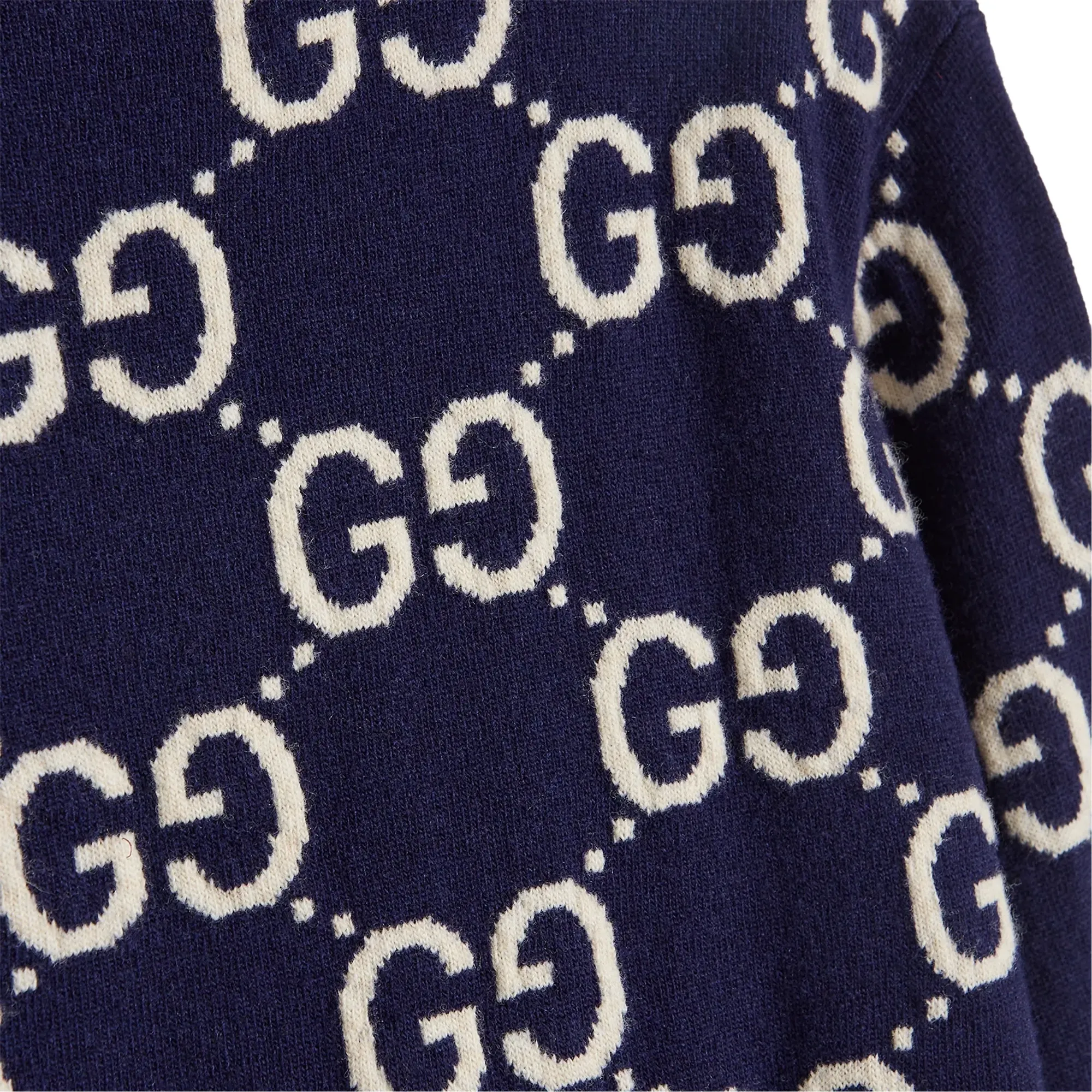 Gucci Men's GG All Over Crew Neck Navy | 692900-XKCC5-4492 | FOOTY.COM