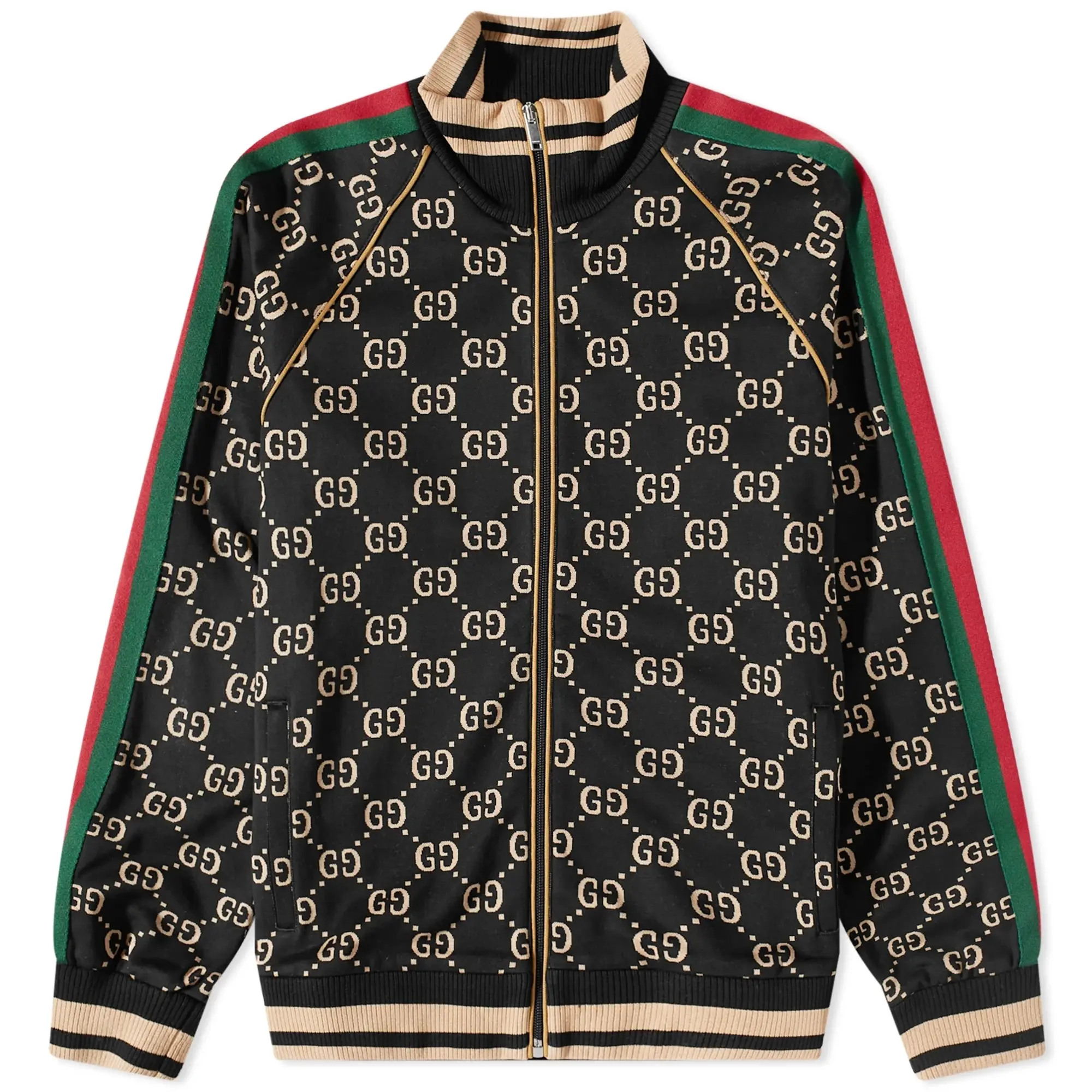 Gucci Men's All Over GG Velour Track Jacket Black | 695955-XJEEI