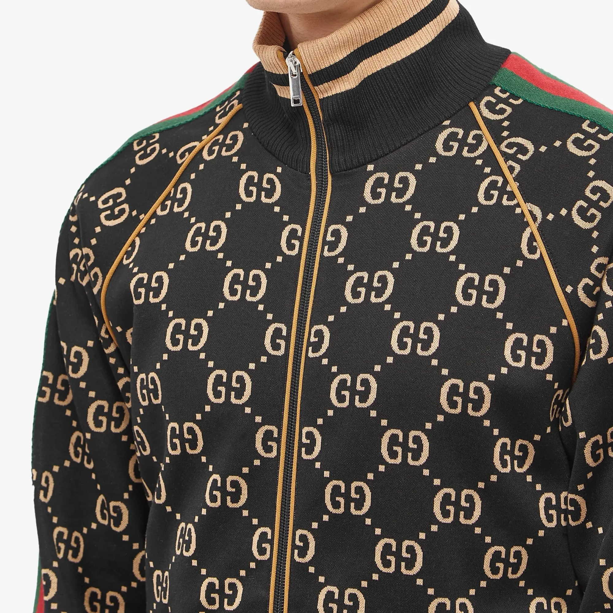 Gucci Men's All Over GG Velour Track Jacket Black | 695955-XJEEI