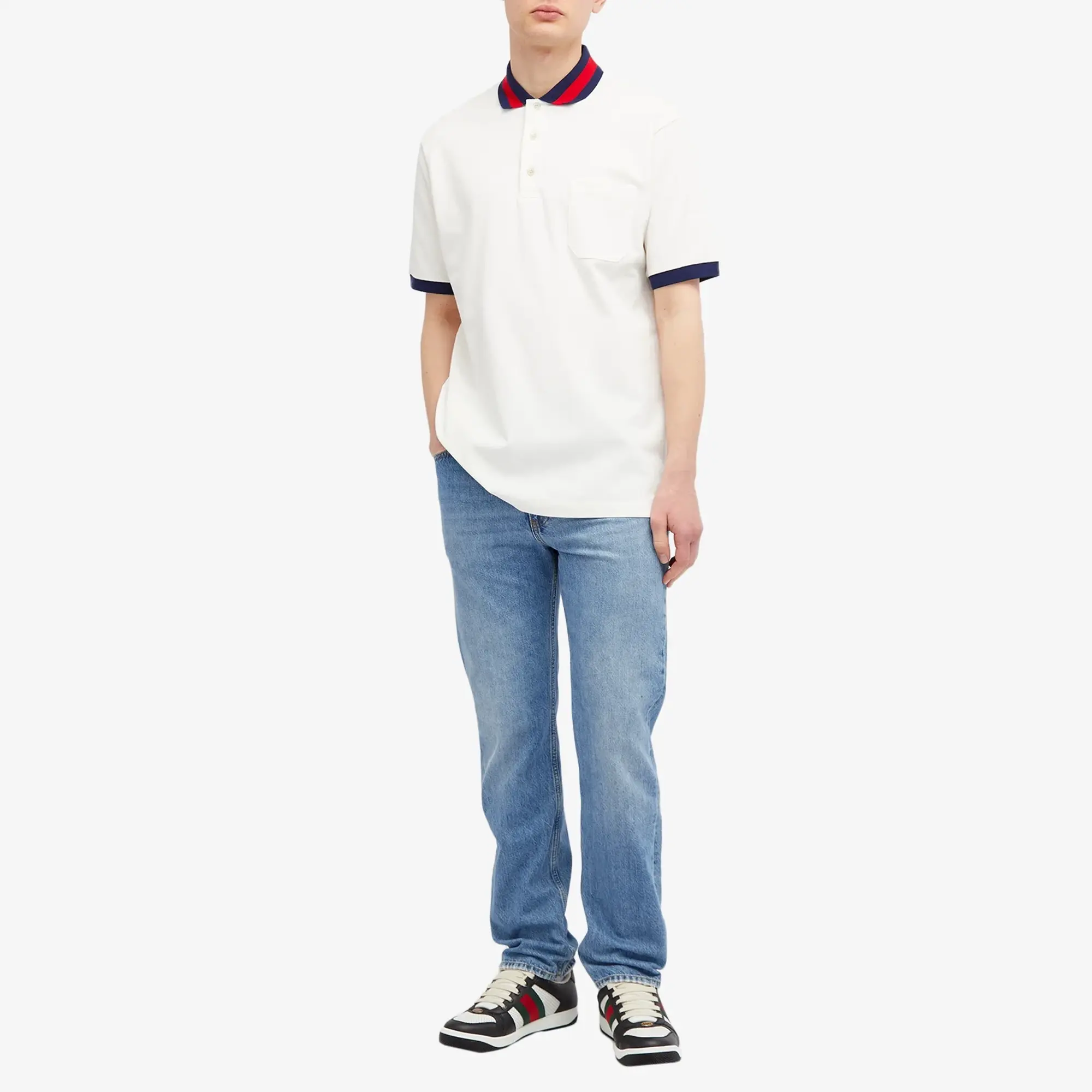 Gucci Men's GRG Collar Polo Milk