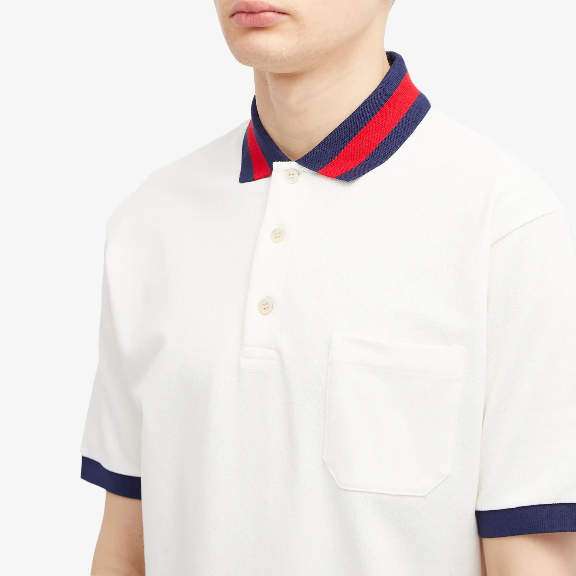 Gucci Men's GRG Collar Polo Milk