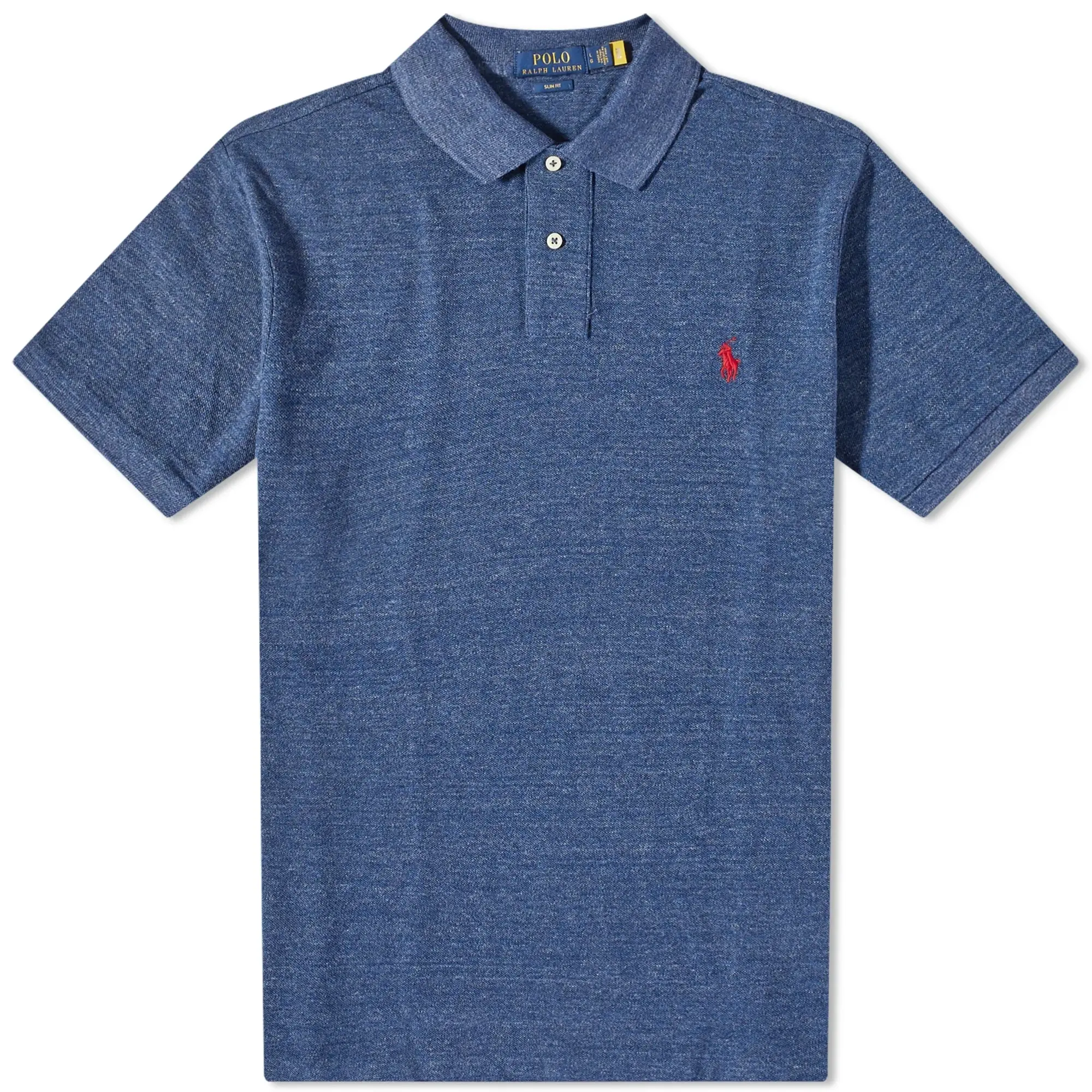 Polo Ralph Lauren Icon Logo Slim Fit Pique Polo In Blue Marl