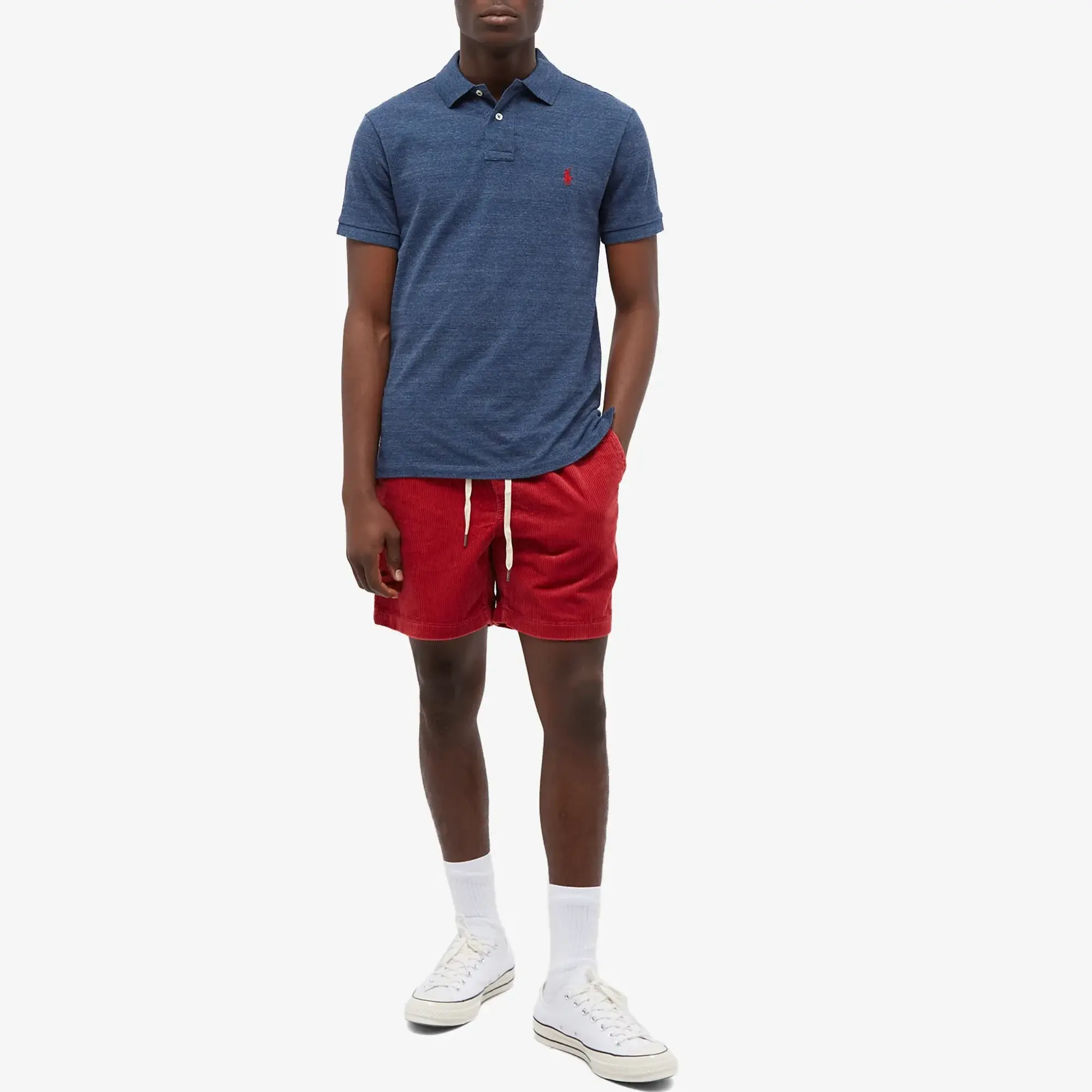 Polo Ralph Lauren Icon Logo Slim Fit Pique Polo In Blue Marl