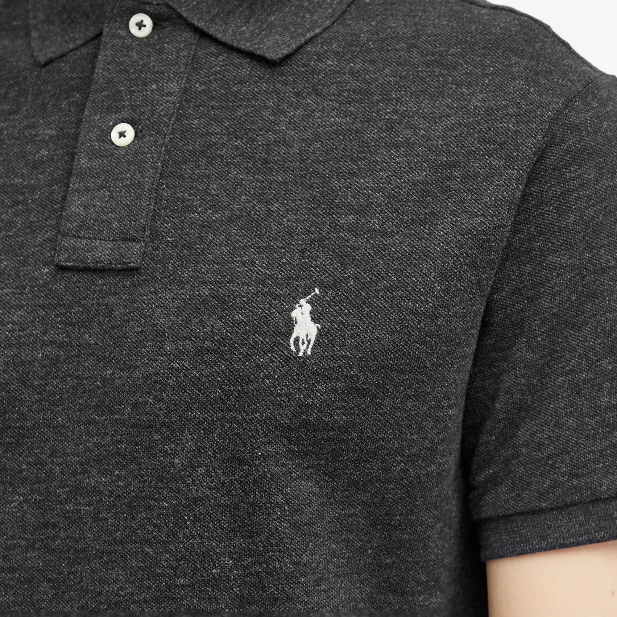 Polo Ralph Lauren  POLO AJUSTE DROIT EN COTON BASIC MESH LOGO PONY PLAYER  men's Polo shirt in Black