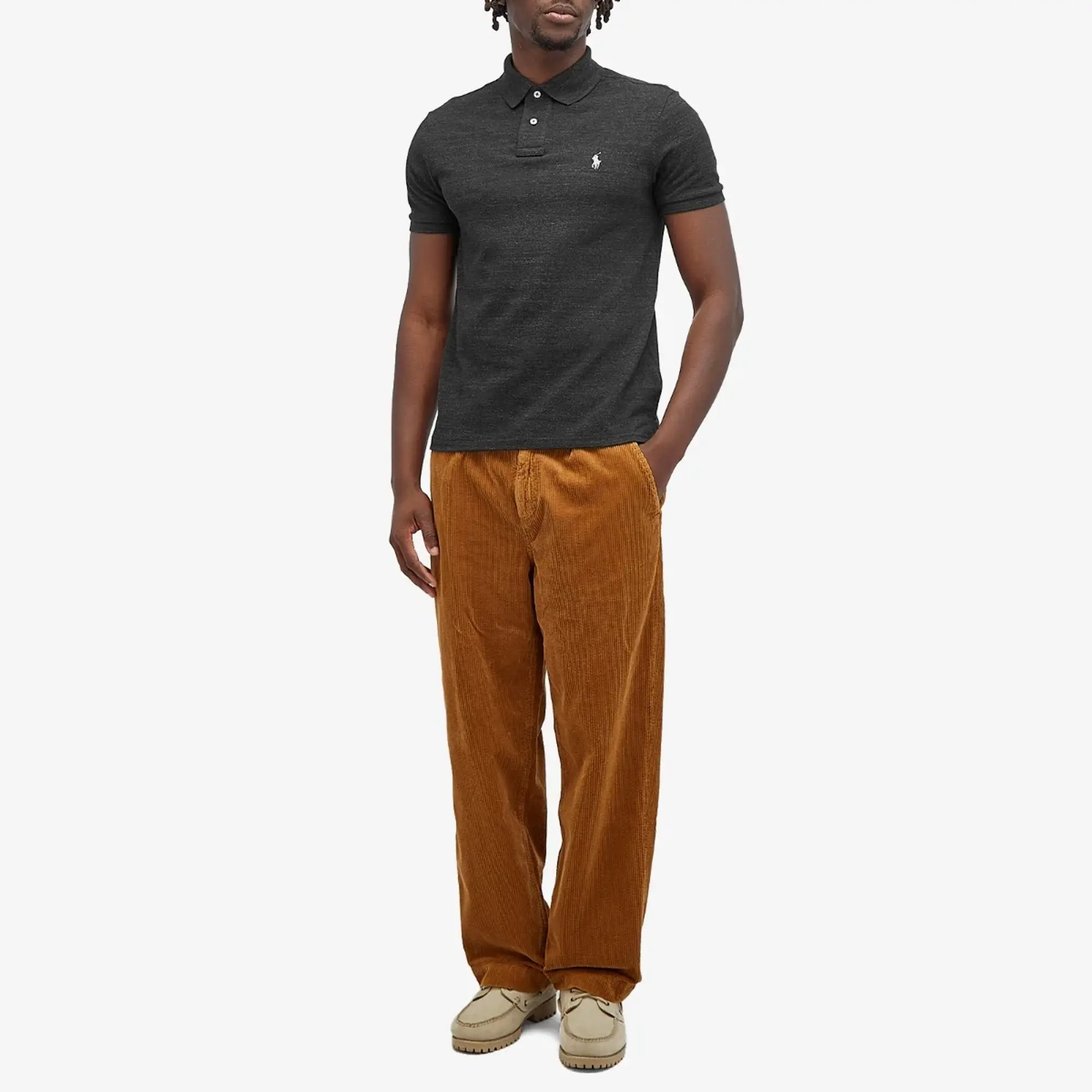 Polo Ralph Lauren  POLO AJUSTE DROIT EN COTON BASIC MESH LOGO PONY PLAYER  men's Polo shirt in Black