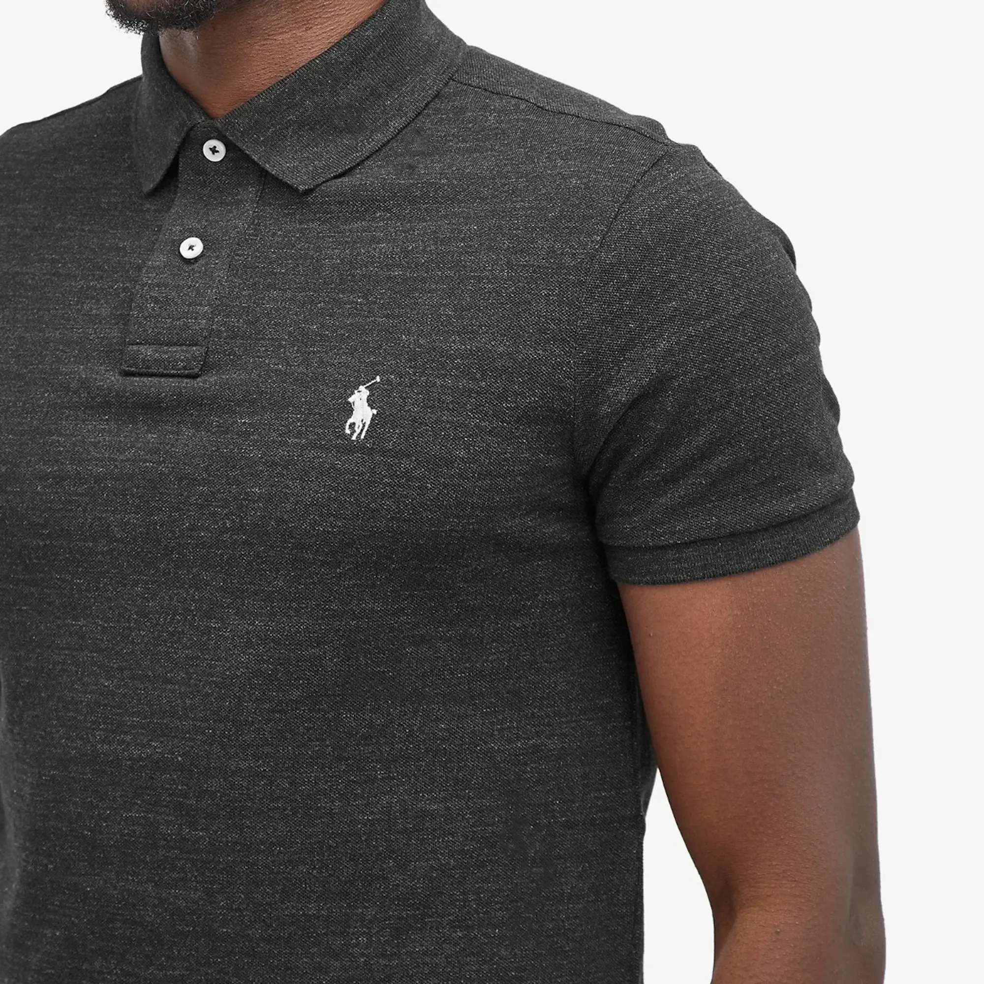 Polo Ralph Lauren  POLO AJUSTE DROIT EN COTON BASIC MESH LOGO PONY PLAYER  men's Polo shirt in Black