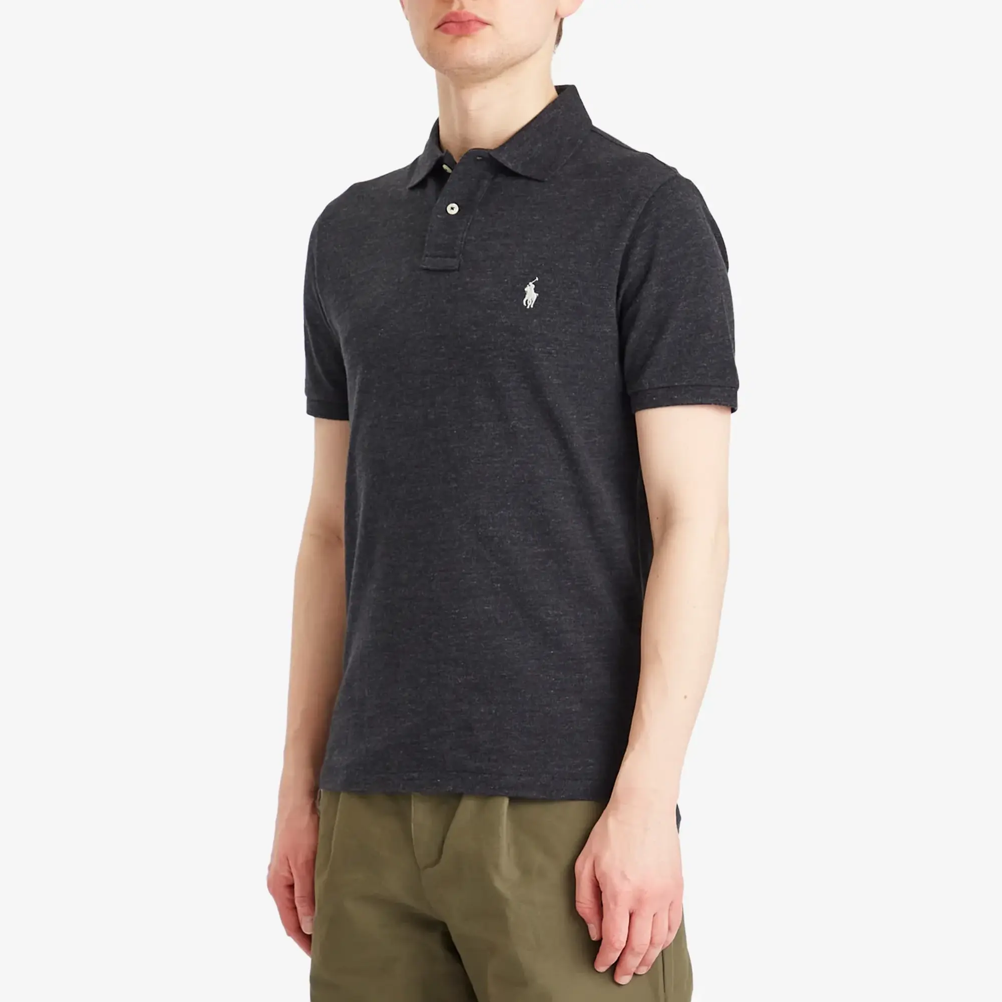Polo Ralph Lauren  POLO AJUSTE DROIT EN COTON BASIC MESH LOGO PONY PLAYER  men's Polo shirt in Black