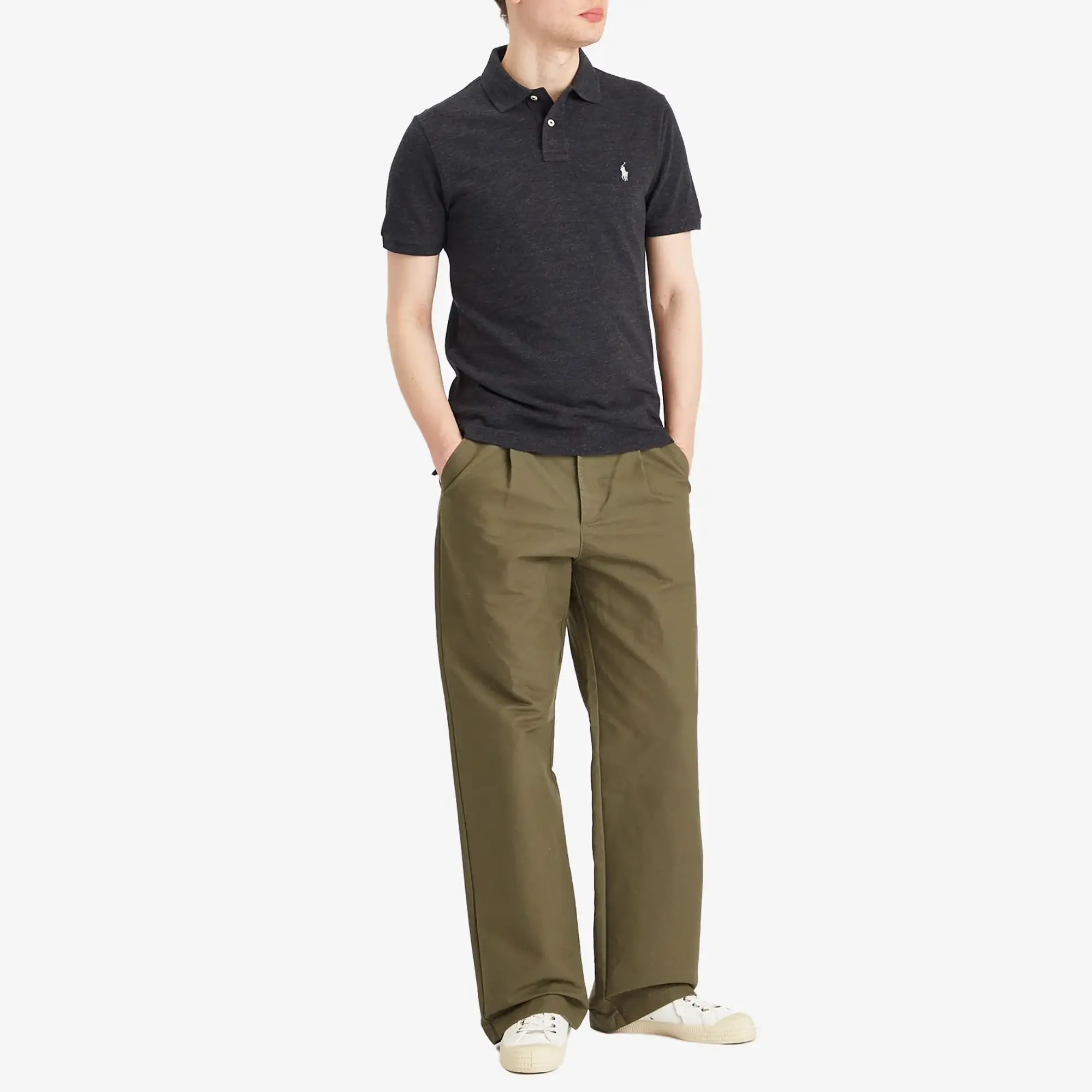 Polo Ralph Lauren  POLO AJUSTE DROIT EN COTON BASIC MESH LOGO PONY PLAYER  men's Polo shirt in Black