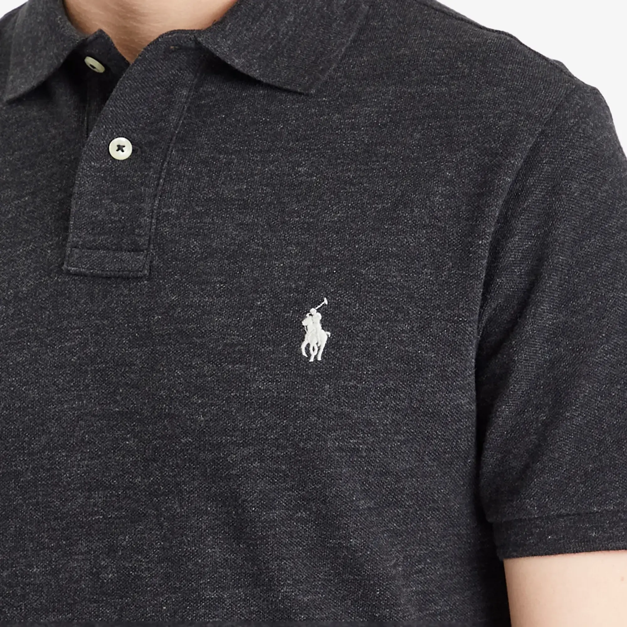 Polo Ralph Lauren  POLO AJUSTE DROIT EN COTON BASIC MESH LOGO PONY PLAYER  men's Polo shirt in Black