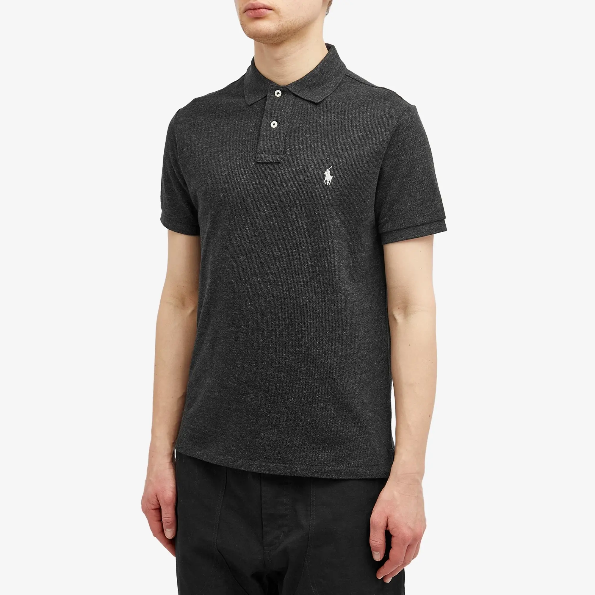 Polo Ralph Lauren  POLO AJUSTE DROIT EN COTON BASIC MESH LOGO PONY PLAYER  men's Polo shirt in Black