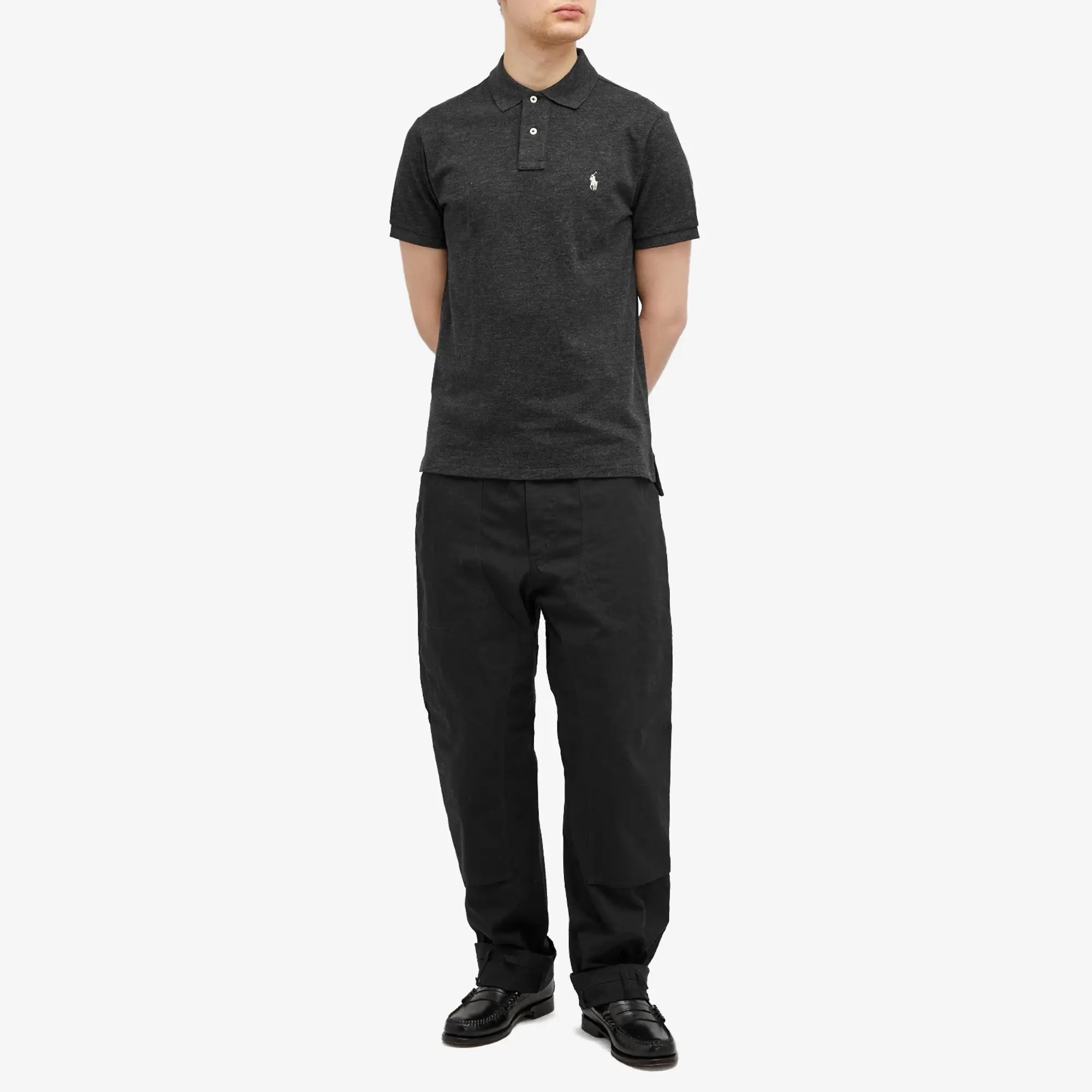 Polo Ralph Lauren  POLO AJUSTE DROIT EN COTON BASIC MESH LOGO PONY PLAYER  men's Polo shirt in Black