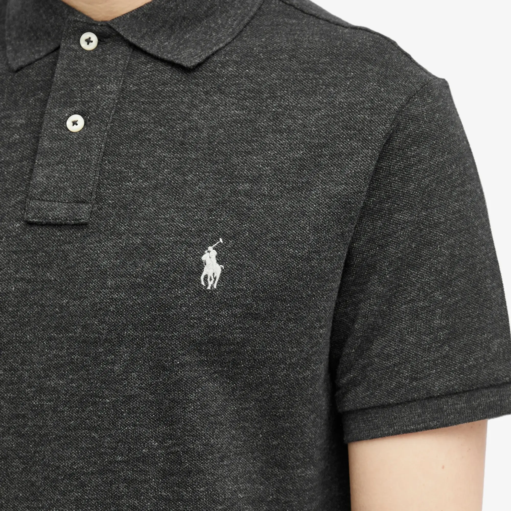Polo Ralph Lauren  POLO AJUSTE DROIT EN COTON BASIC MESH LOGO PONY PLAYER  men's Polo shirt in Black