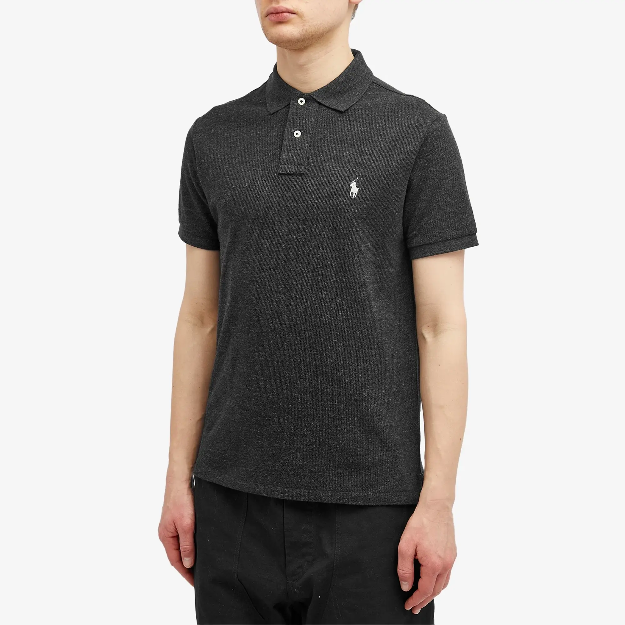 Polo Ralph Lauren  POLO AJUSTE DROIT EN COTON BASIC MESH LOGO PONY PLAYER  men's Polo shirt in Black