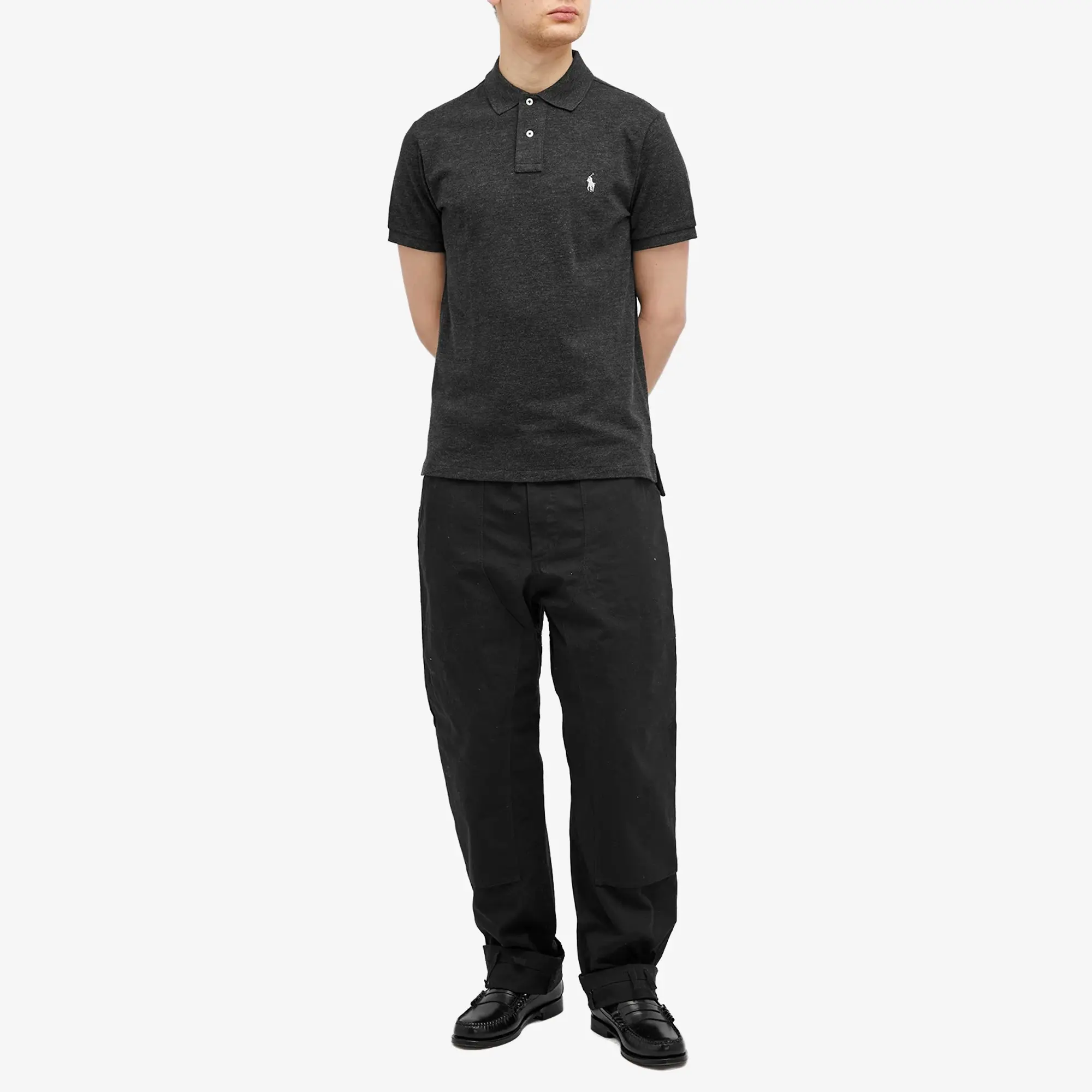 Polo Ralph Lauren  POLO AJUSTE DROIT EN COTON BASIC MESH LOGO PONY PLAYER  men's Polo shirt in Black