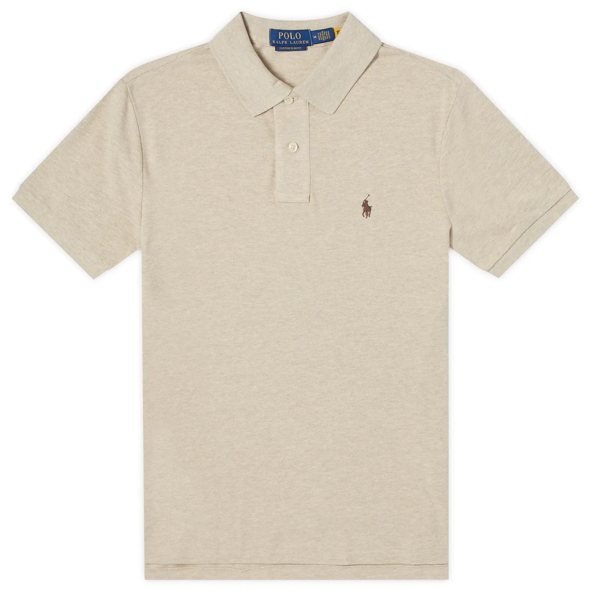 Polo Ralph Lauren  POLO COUPE DROITE EN COTON BASIC MESH  men's Polo shirt in Beige