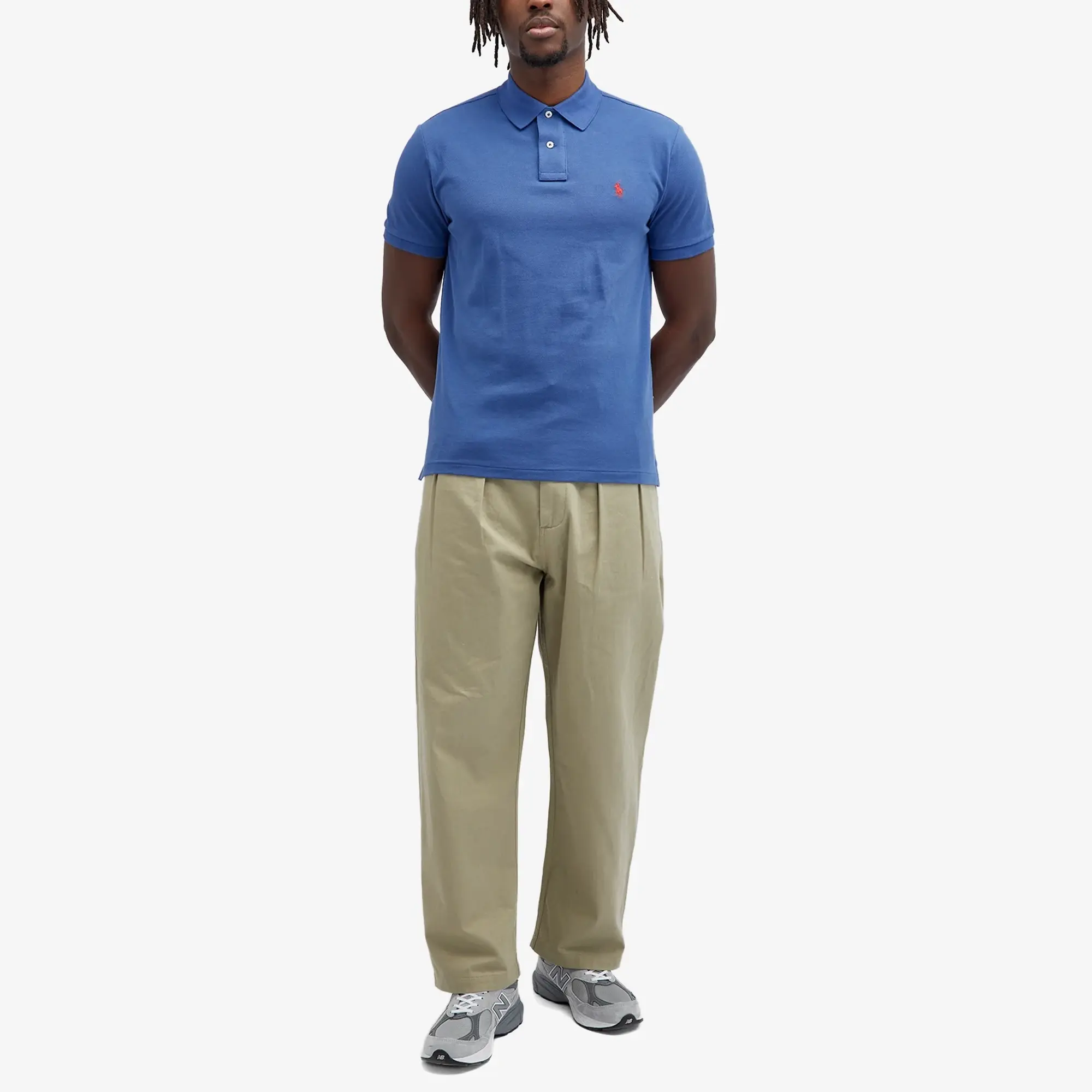 Polo Ralph Lauren  POLO COUPE DROITE EN COTON BASIC MESH  men's Polo shirt in Blue