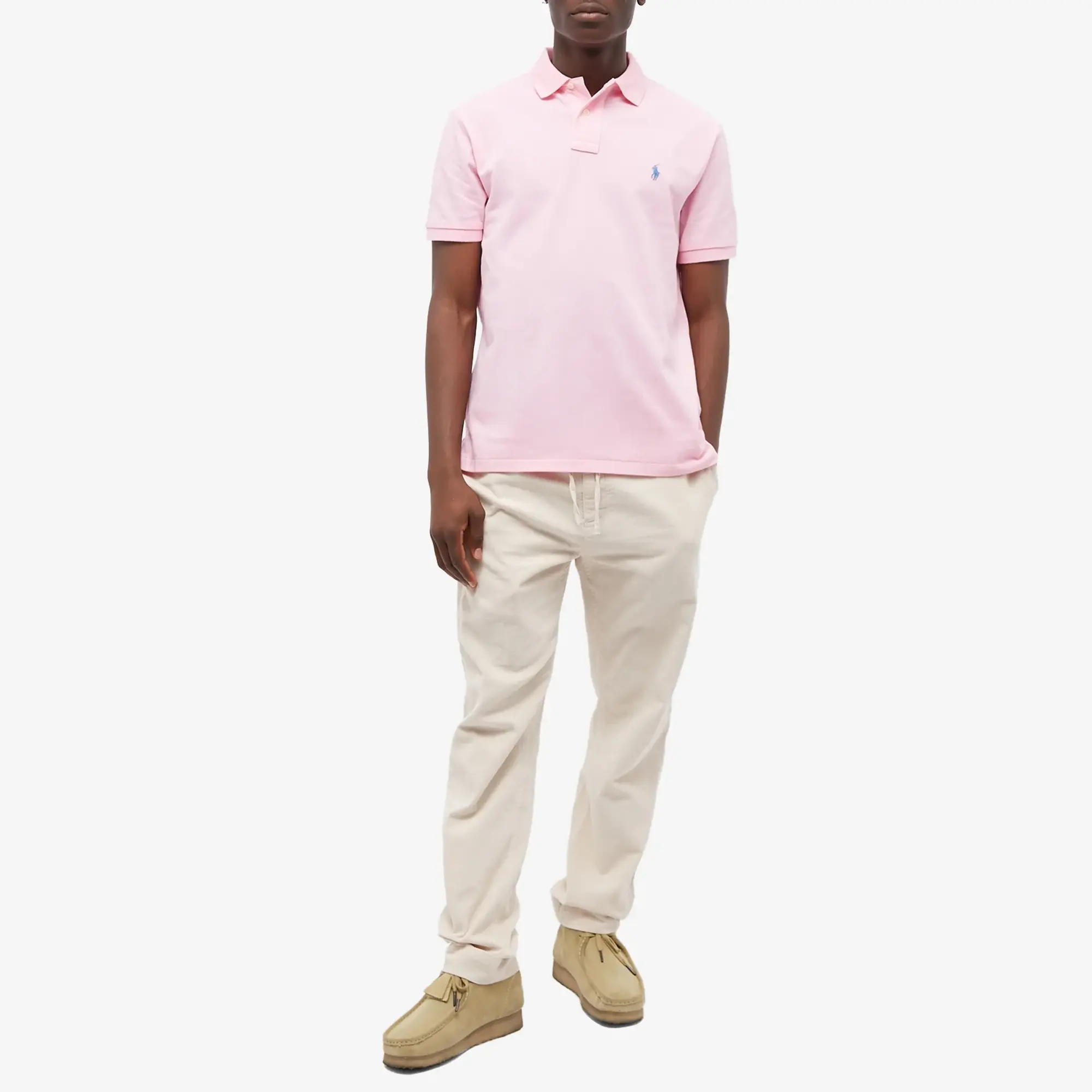 Polo Ralph Lauren Ralph Lauren Cotton Mesh Trim Fit Polo Shirt, Carmel Pink/C7349