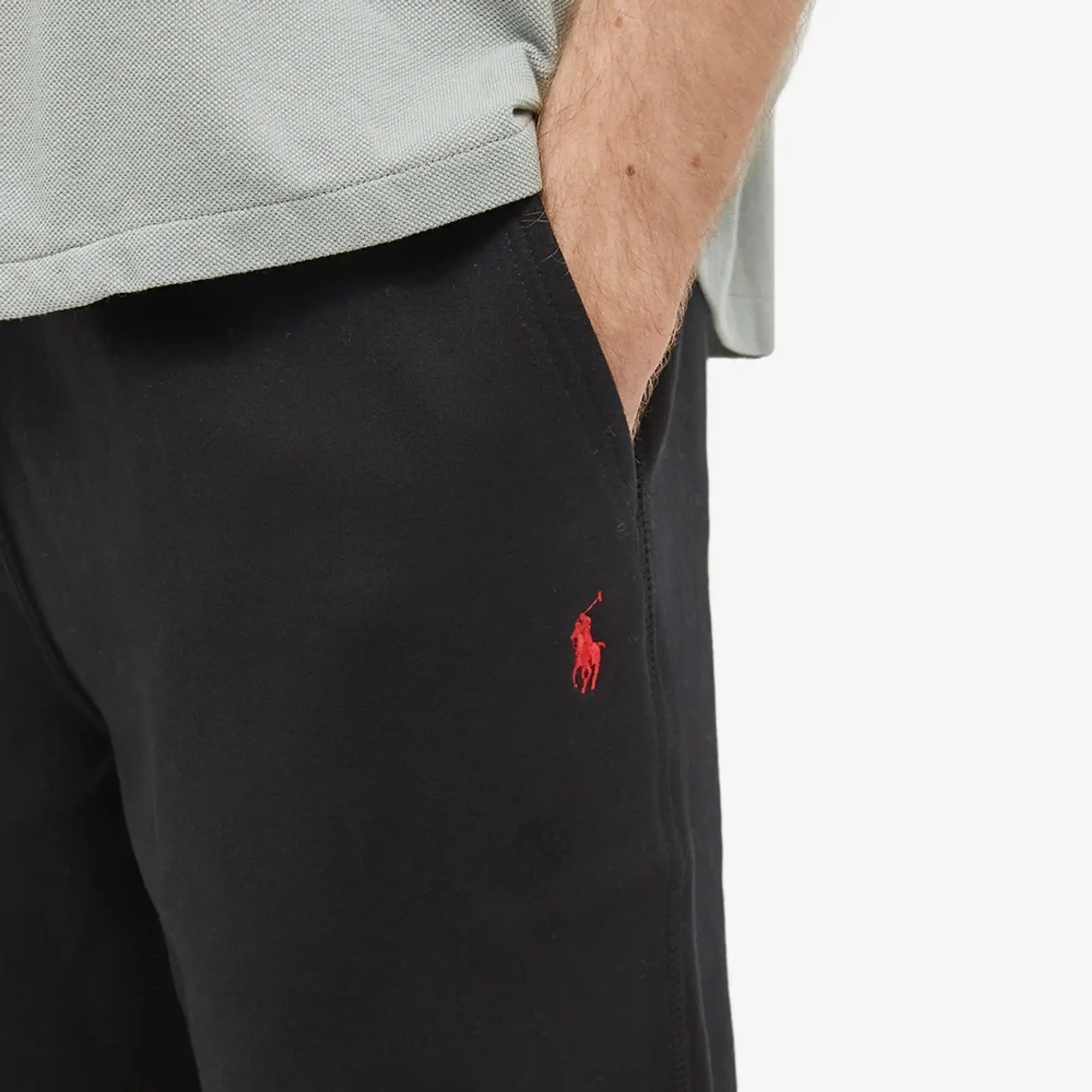 Polo Ralph Lauren Icon Logo Cuffed Joggers In Black