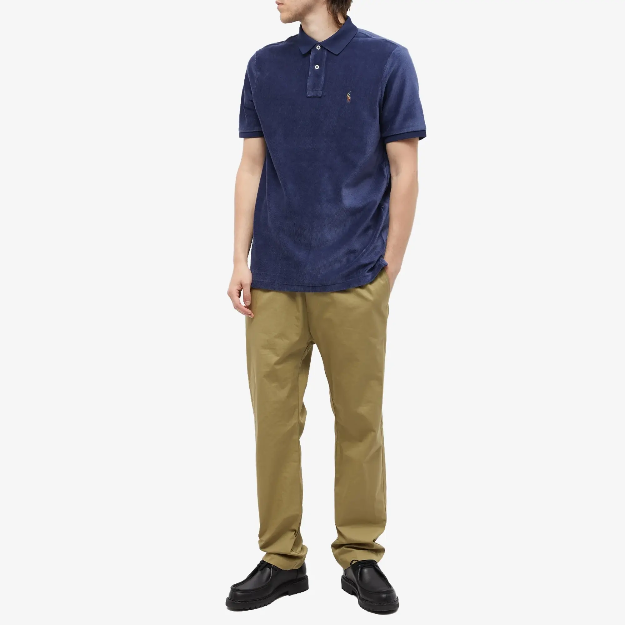 Polo Ralph Lauren Men's Knitted Cord Polo Newport Navy