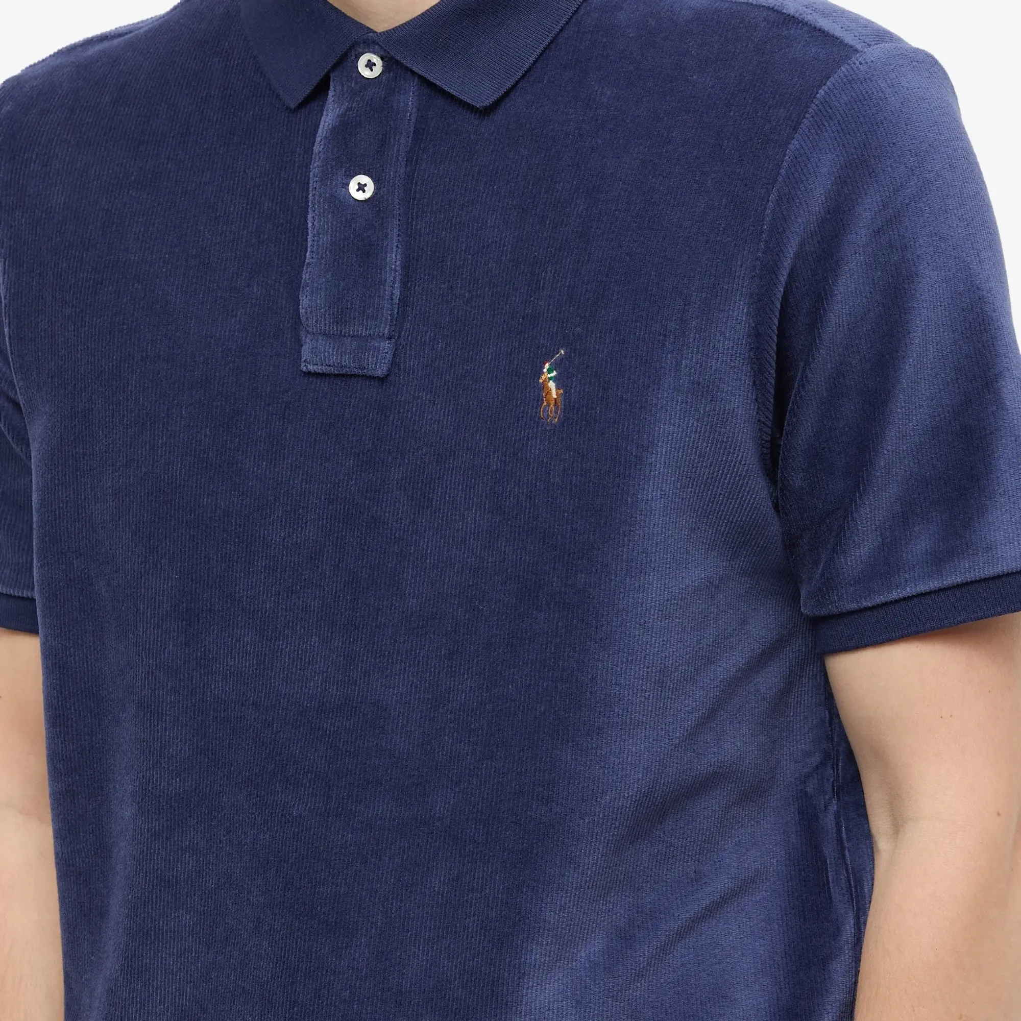 Polo Ralph Lauren Men's Knitted Cord Polo Newport Navy