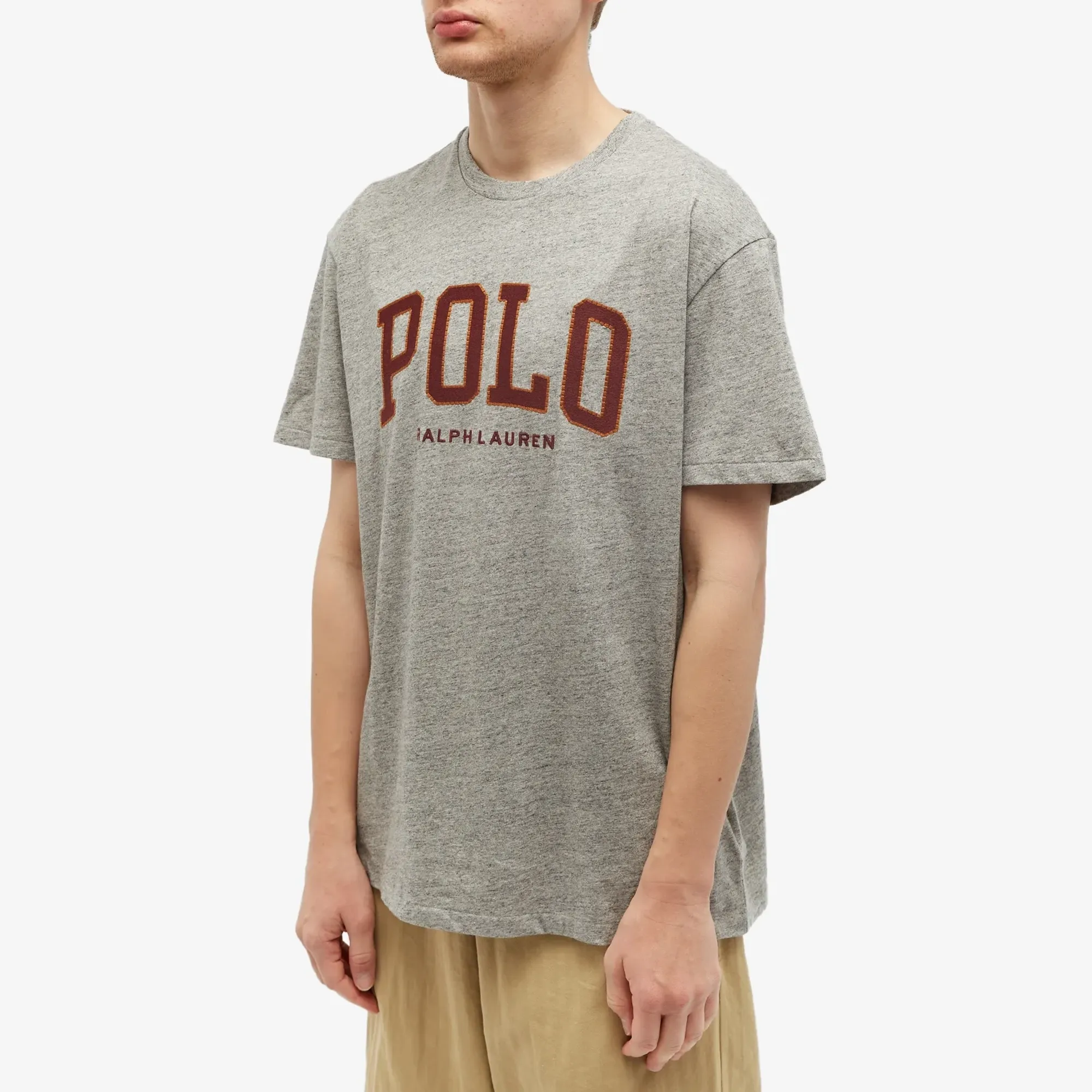 Polo Ralph Lauren Men's Polo College Logo T-Shirt Dark Vintage Heather ...