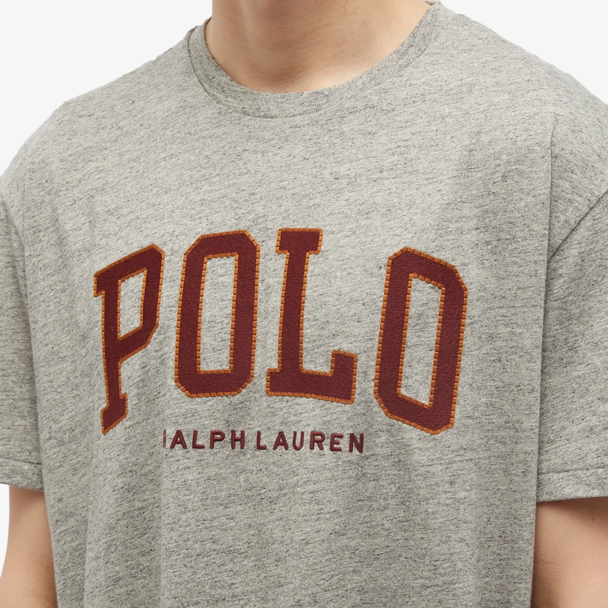 Polo Ralph Lauren Men's Polo College Logo T-Shirt Dark Vintage Heather ...