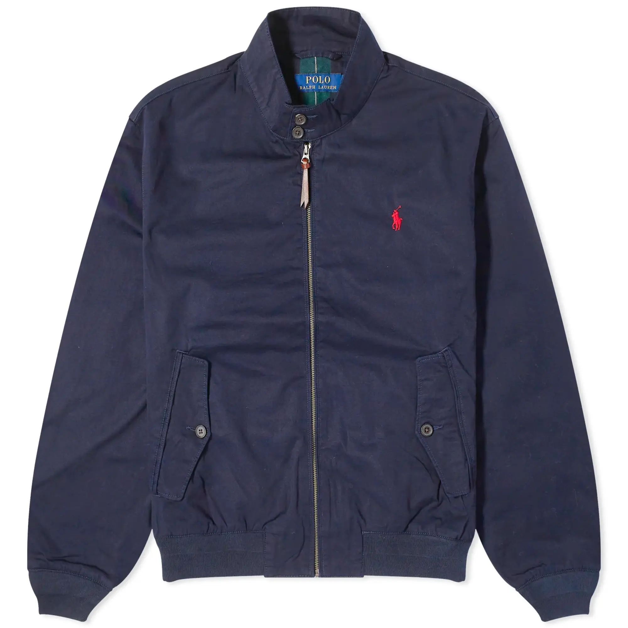 Polo Ralph Lauren  BLOUSON ZIPPE EN SERGE DE COTON AVEC DOUBLURE TARTAN  men's Jacket in Marine