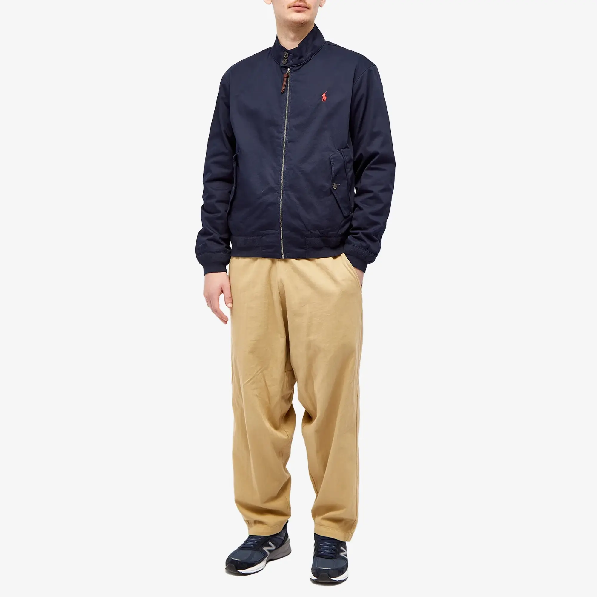 Polo Ralph Lauren  BLOUSON ZIPPE EN SERGE DE COTON AVEC DOUBLURE TARTAN  men's Jacket in Marine