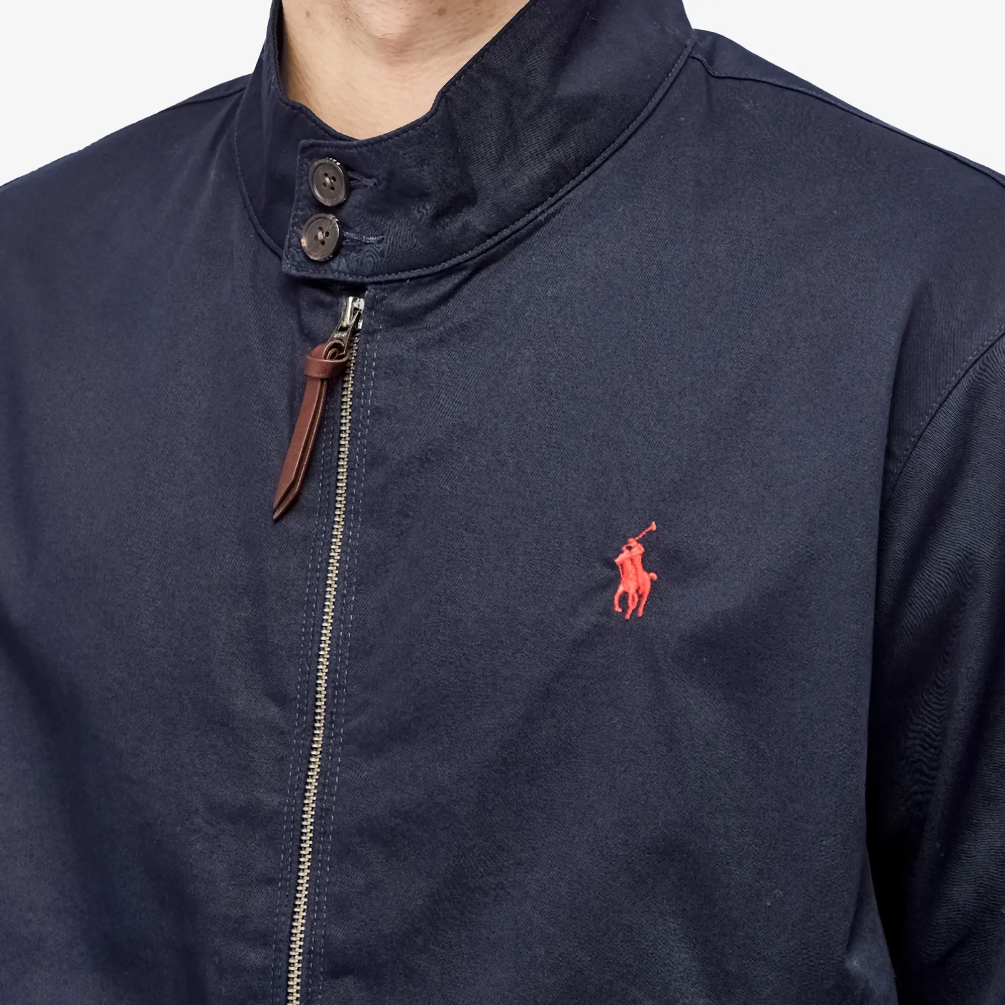 Polo Ralph Lauren  BLOUSON ZIPPE EN SERGE DE COTON AVEC DOUBLURE TARTAN  men's Jacket in Marine