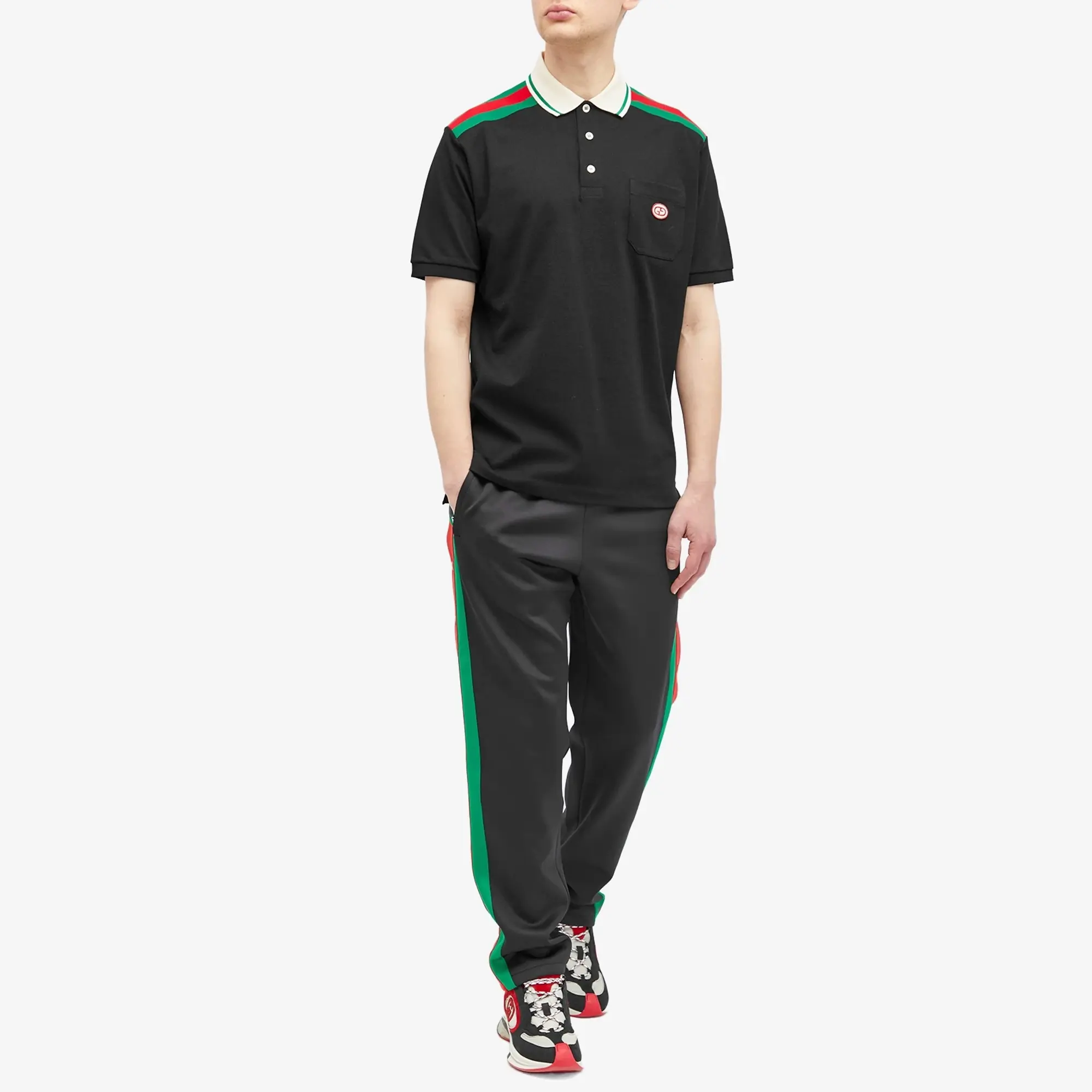 Gucci Men's GRG Logo Polo Shirt Black