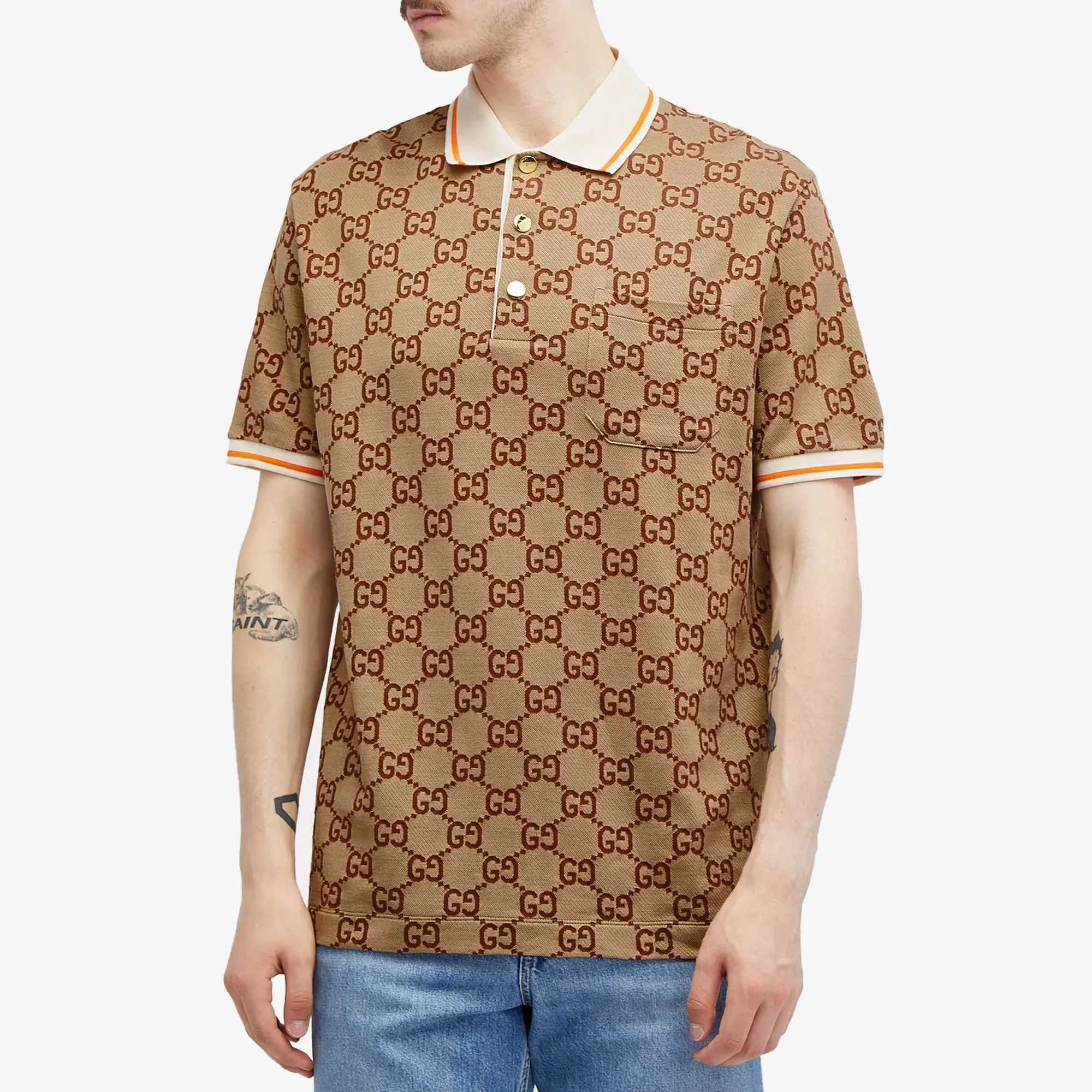 Gucci Men's GG Polo Beige