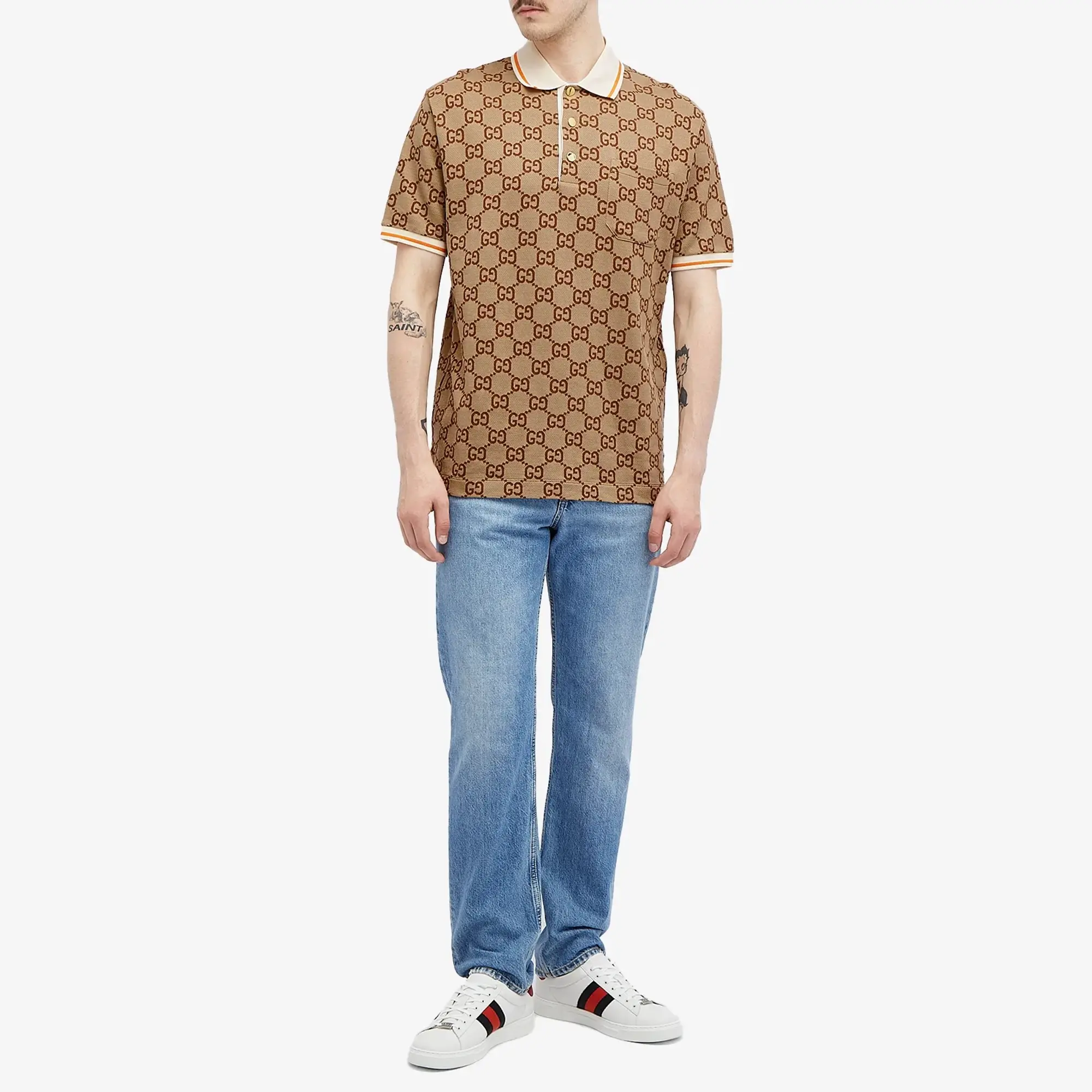 Gucci Men's GG Polo Beige