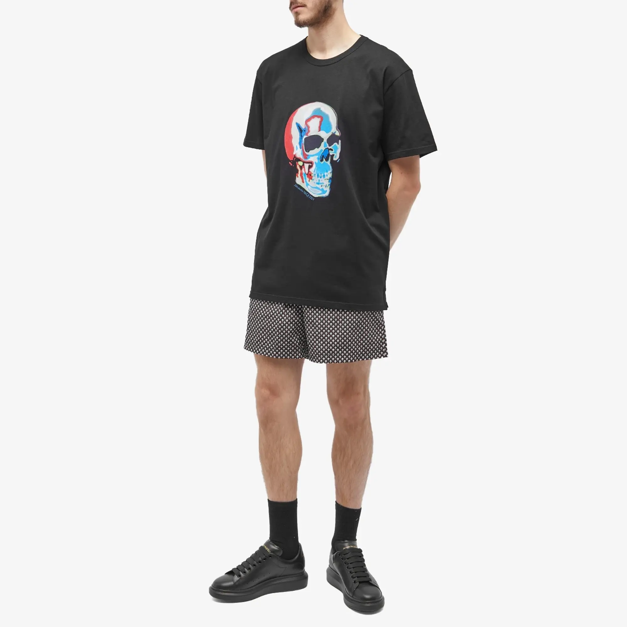 Alexander McQueen Men's Solarized Skull Print T-Shirt Black