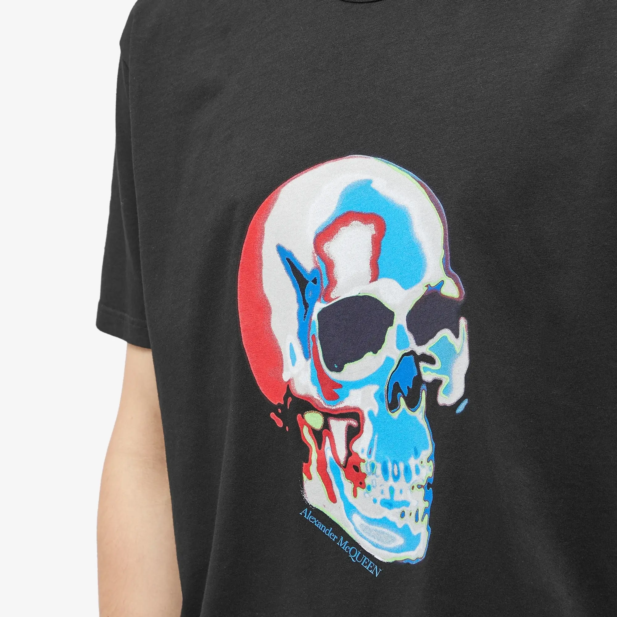 Alexander McQueen Men's Solarized Skull Print T-Shirt Black