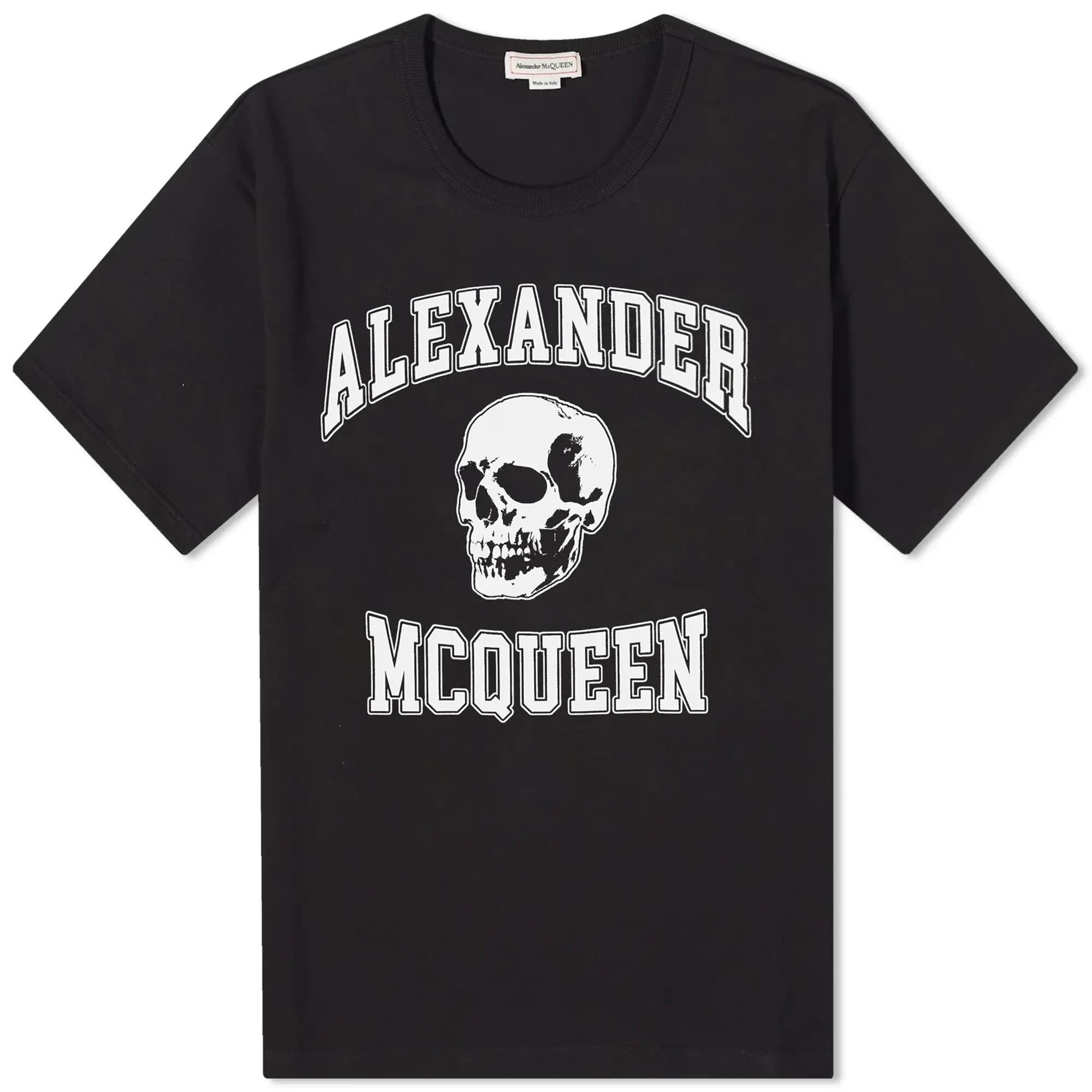 Alexander McQueen Men's Varsity Skull Logo T-Shirt Black/White